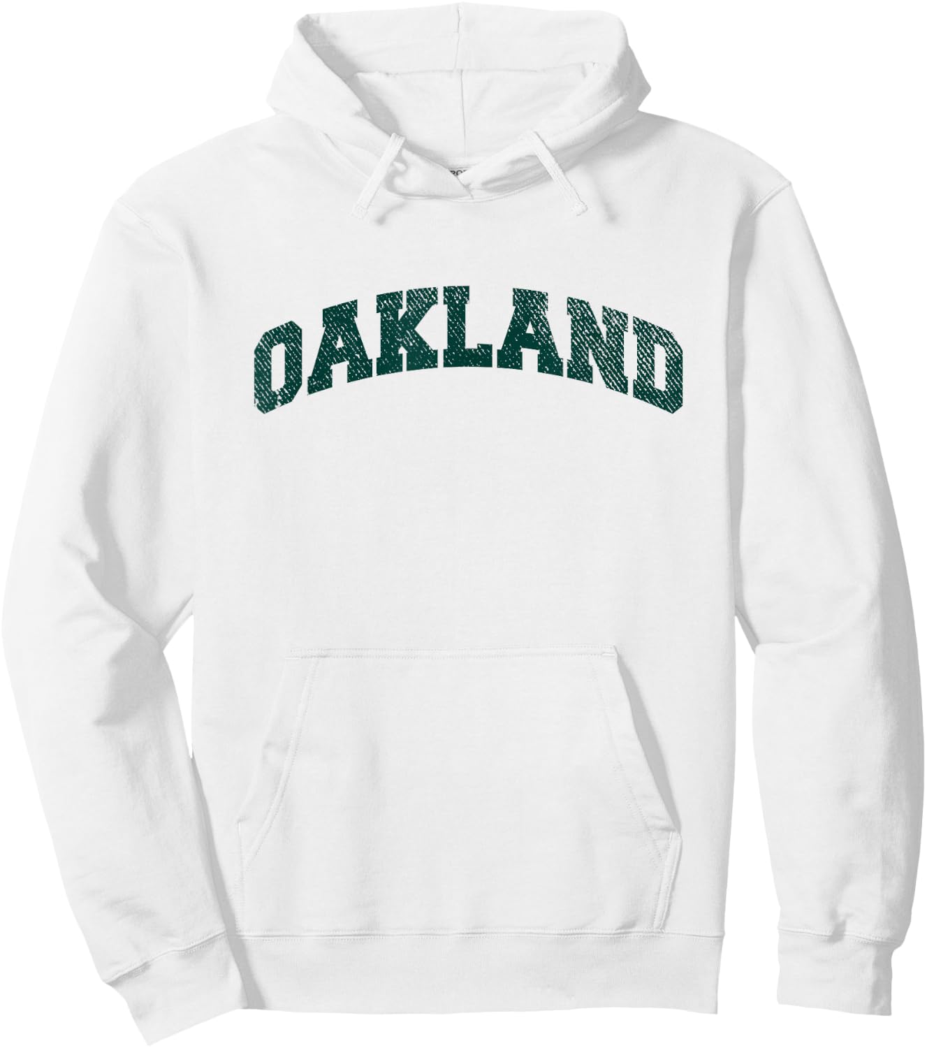 Oakland Classic Athletic Sports Distressed Hoodie - Hoodie | White