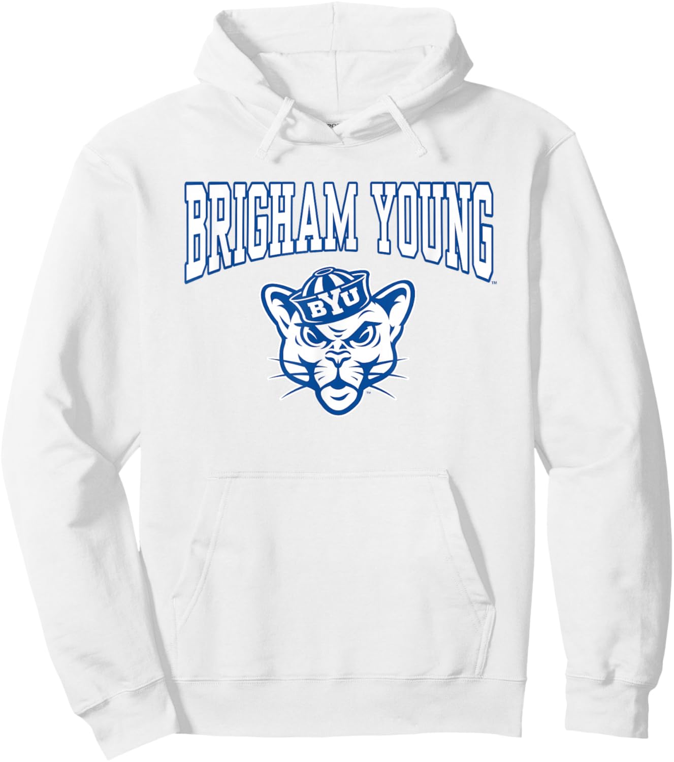 BYU Cougars Cosmo Mascot Gray Officially Licensed Hoodie - Hoodie | White