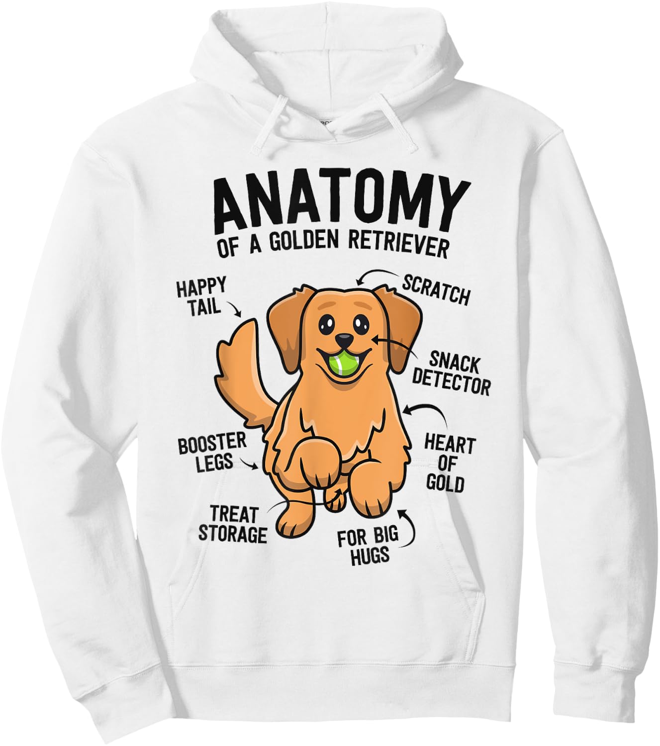 Anatomy Of A Golden Retriever Shirt Funny Dog Lover Gifts Hoodie - Hoodie | White