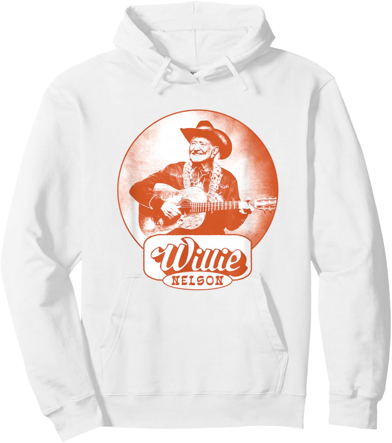 Official Willie Nelson Guitar Photo Hoodie - Hoodie | White