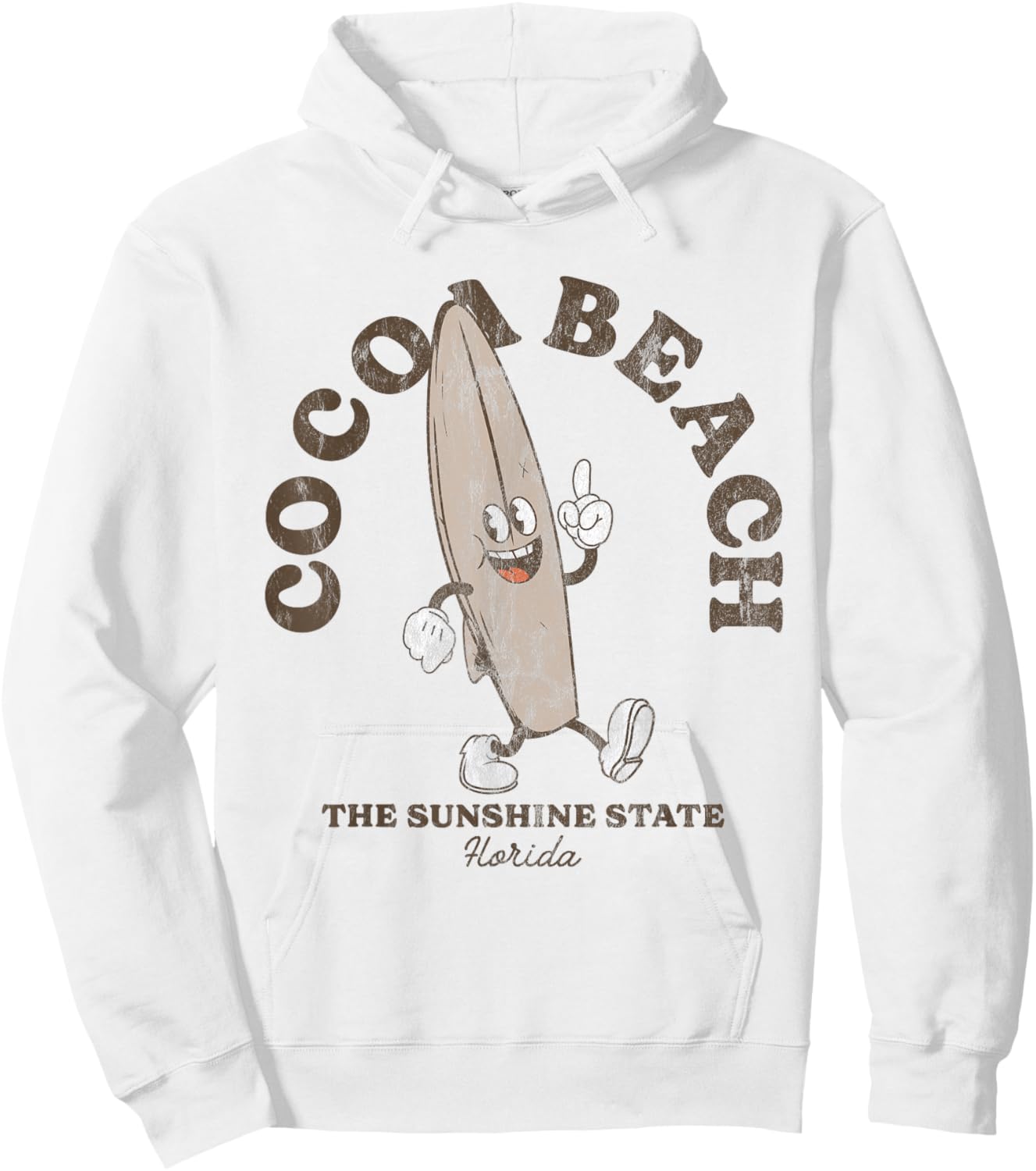 Cocoa Beach Florida Retro Surfer Vintage Beach Hoodie - Hoodie | White