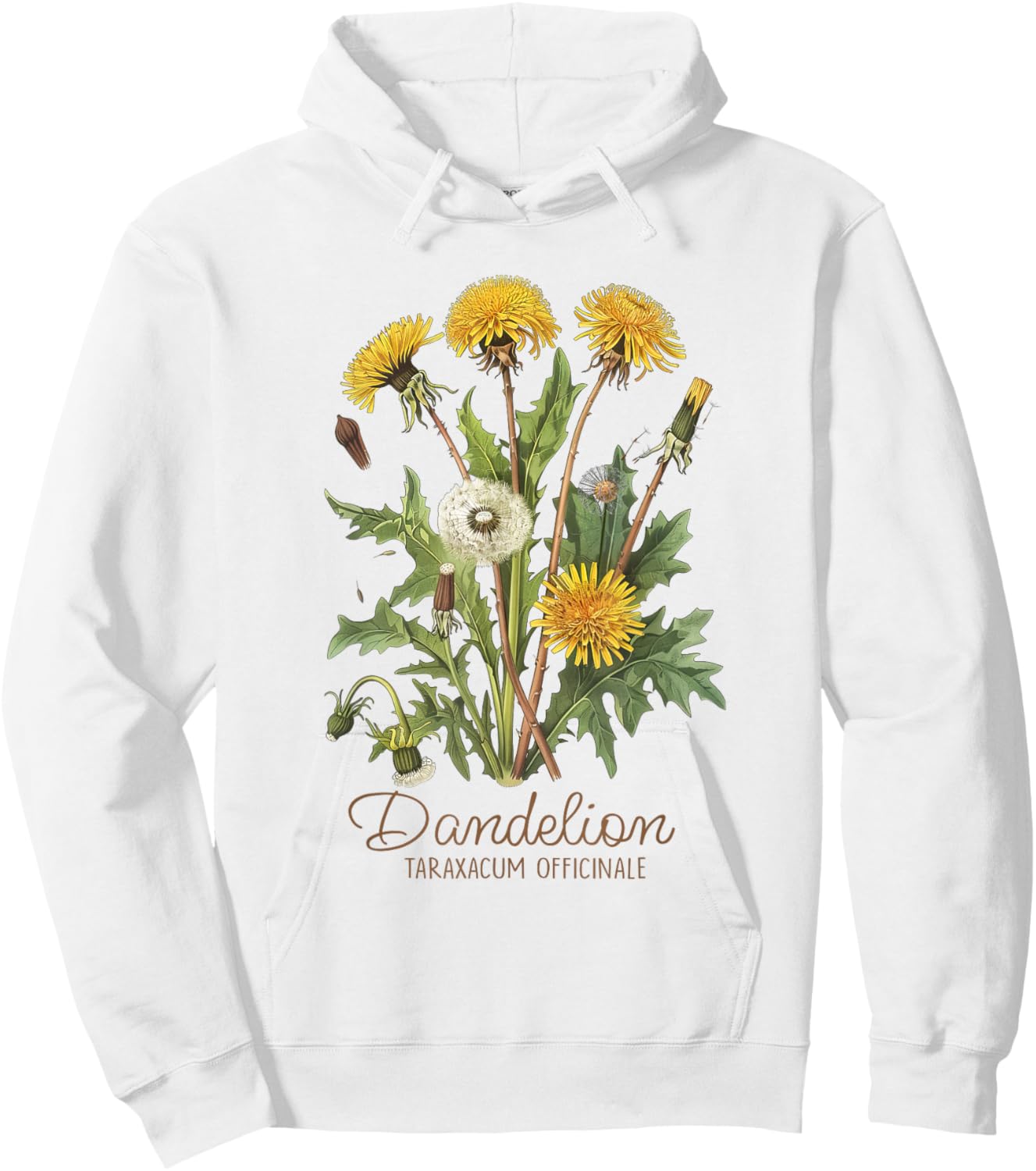 Dandelion Vintage Botanical Herbalist Gardening Dandelion Hoodie - Hoodie | White