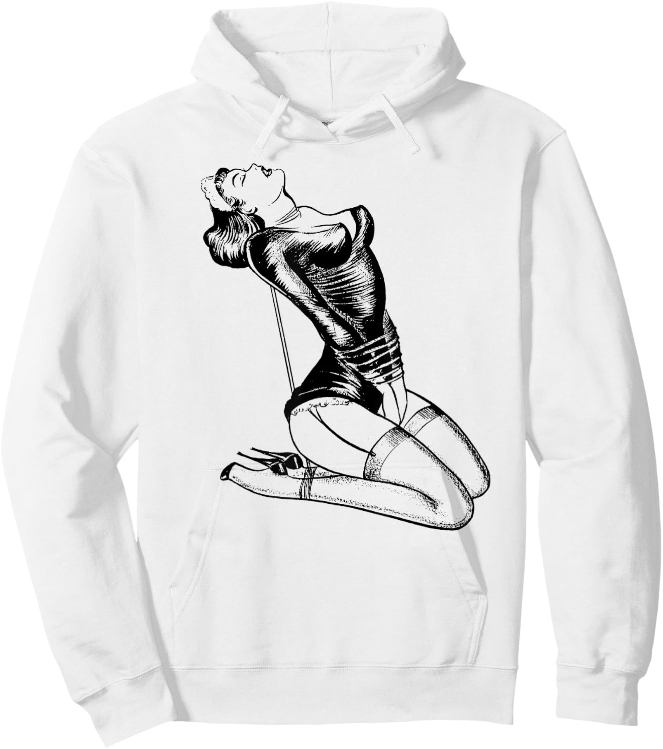 Sexy French Maid Lingerie Retro Rope Bondage Western BDSM Hoodie - Hoodie | White