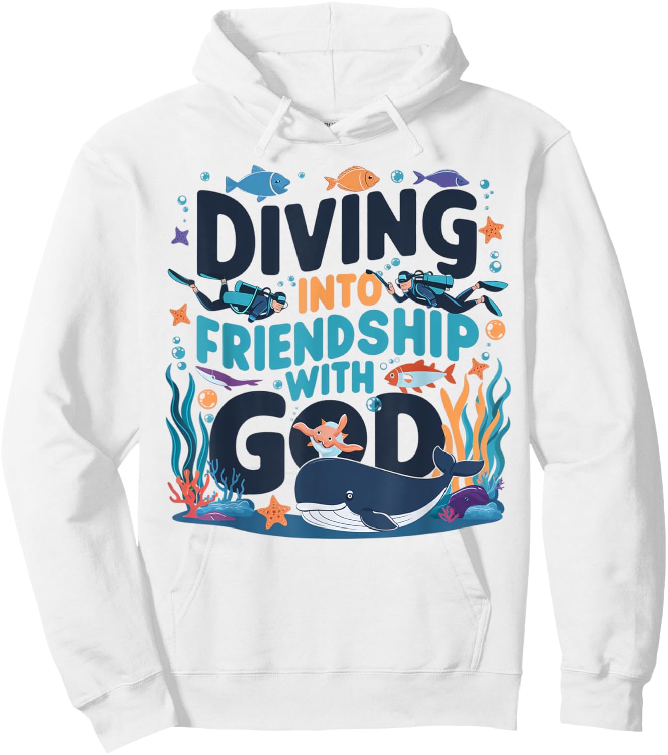 Diving Into Friendship With God Scuba VBS 2025 Christian Hoodie - Hoodie | White