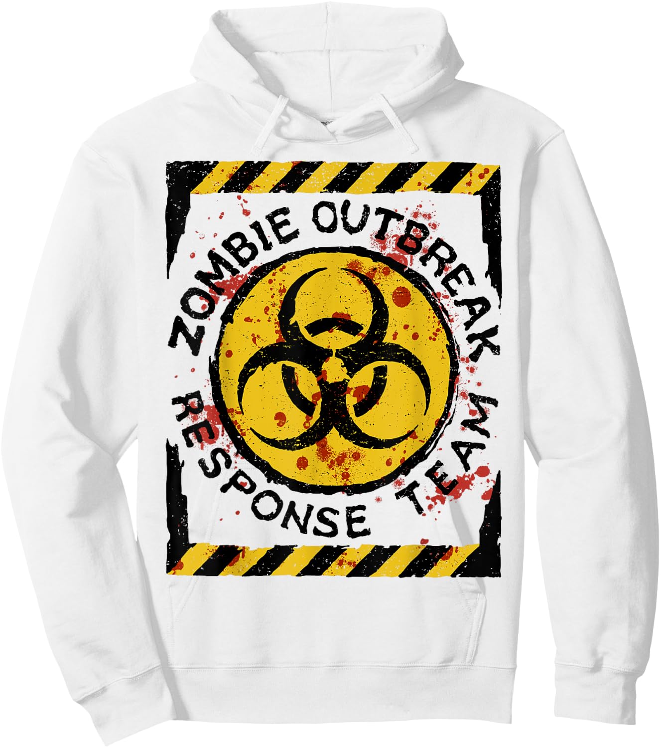 Zombie Outbreak Halloween Response Team Funny Men Apocalypse Hoodie - Hoodie | White