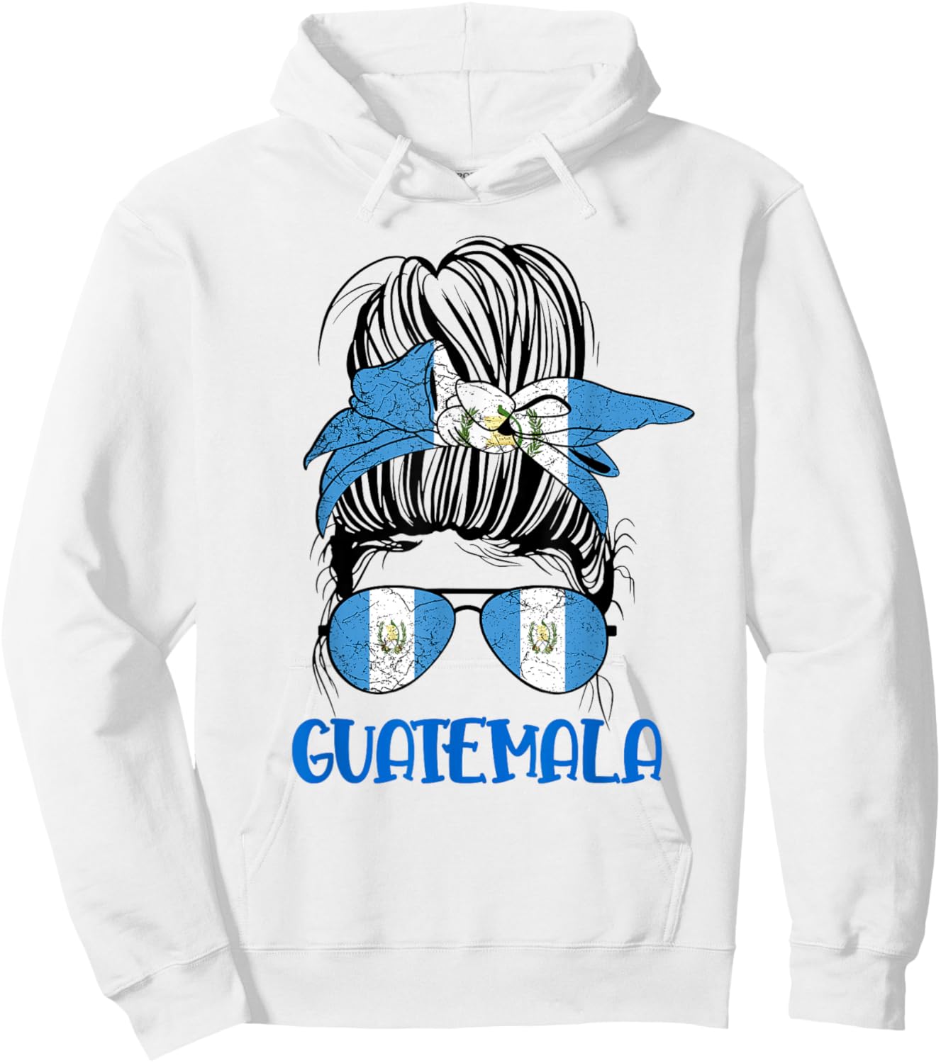 Chapina Girl Guatemala Messy Bun Guatemalan Woman & Kids Hoodie - Hoodie | White