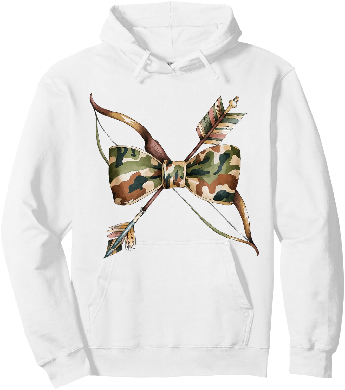 Coquette Camo Bow Camouflage Antlers Hunting Duck Women Girl Hoodie - Hoodie | White