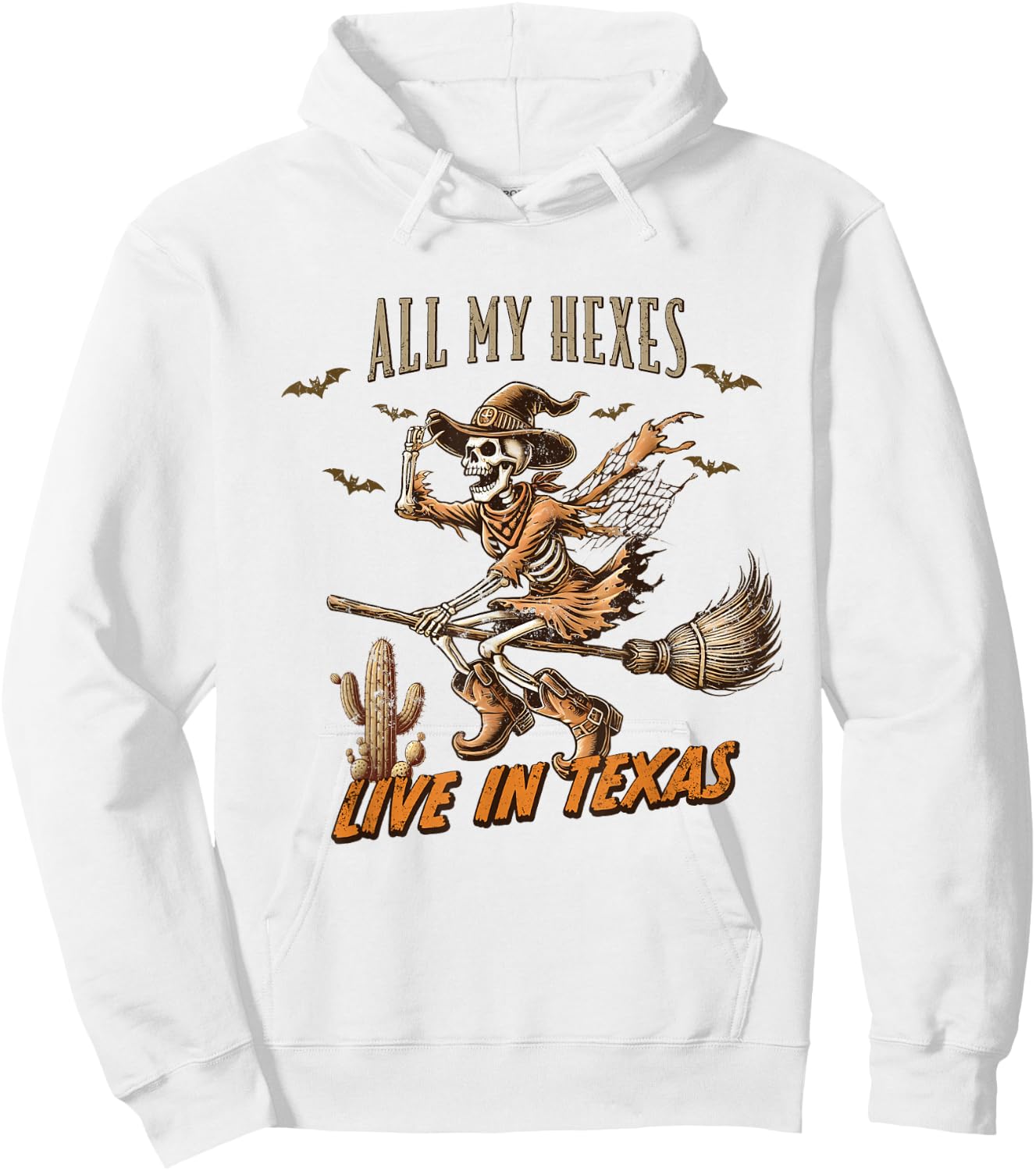 Funny Halloween All My Hexes Live In Texas Hoodie - Hoodie | White