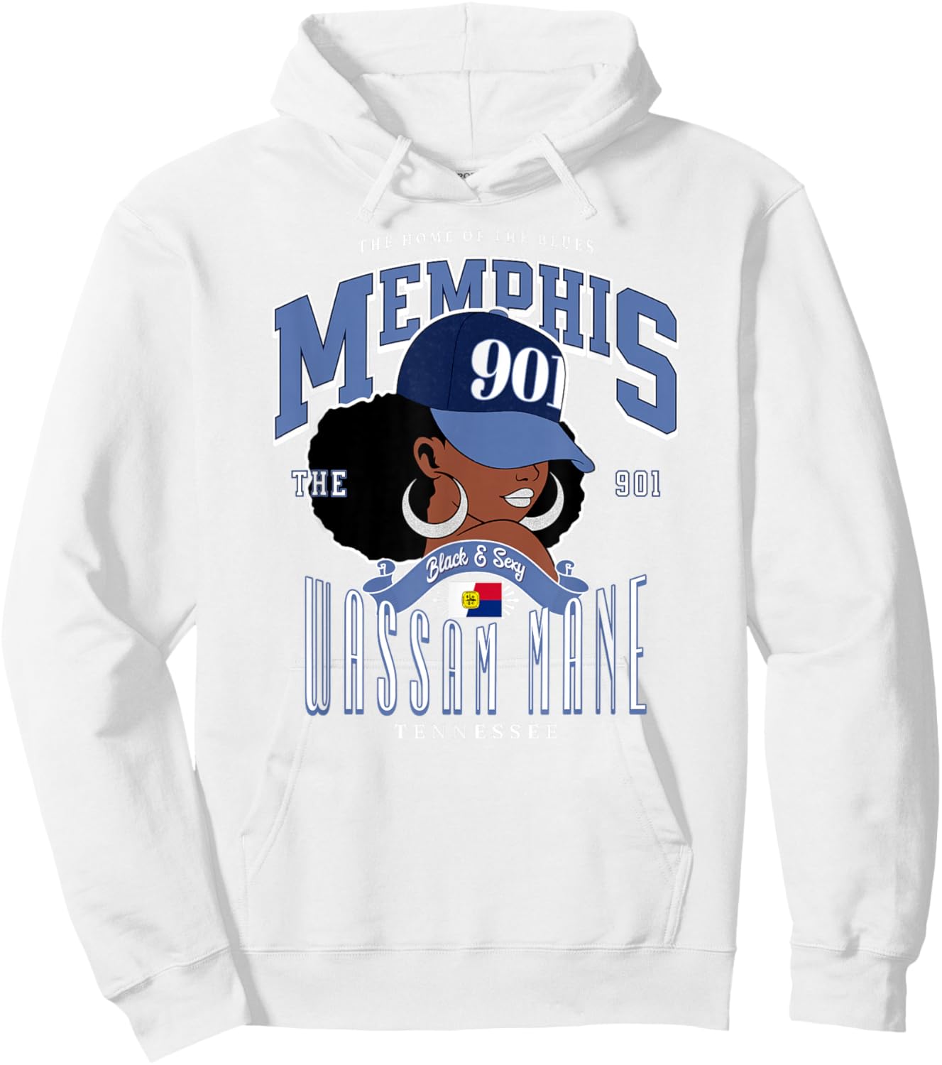 901 Area Code Memphis TN | Unapologetically Melanated Hoodie - Hoodie | White