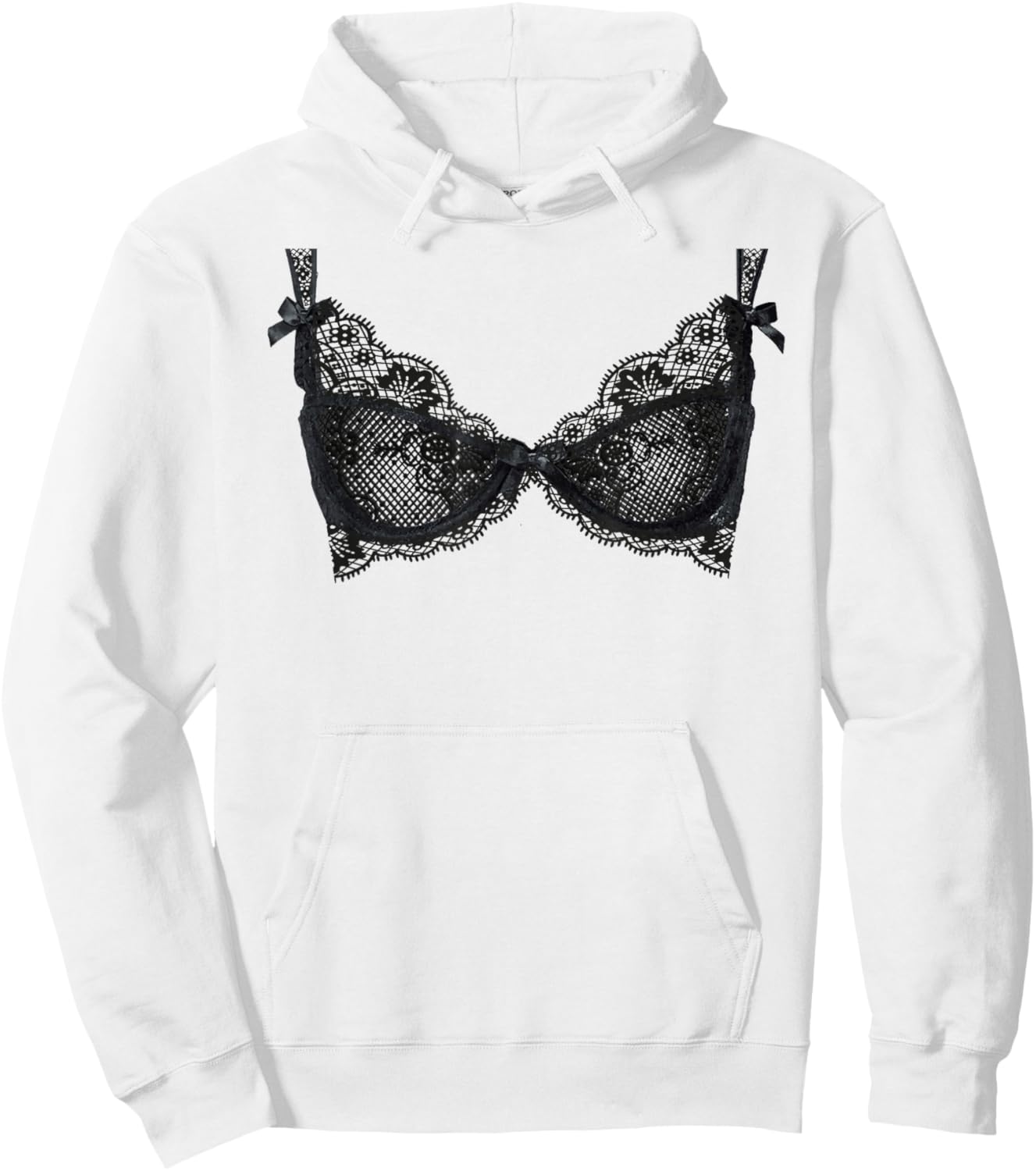 Lingerie Graphic Corset Bustier Bra Trendy Cute Sexy Fun Hoodie - Hoodie | White