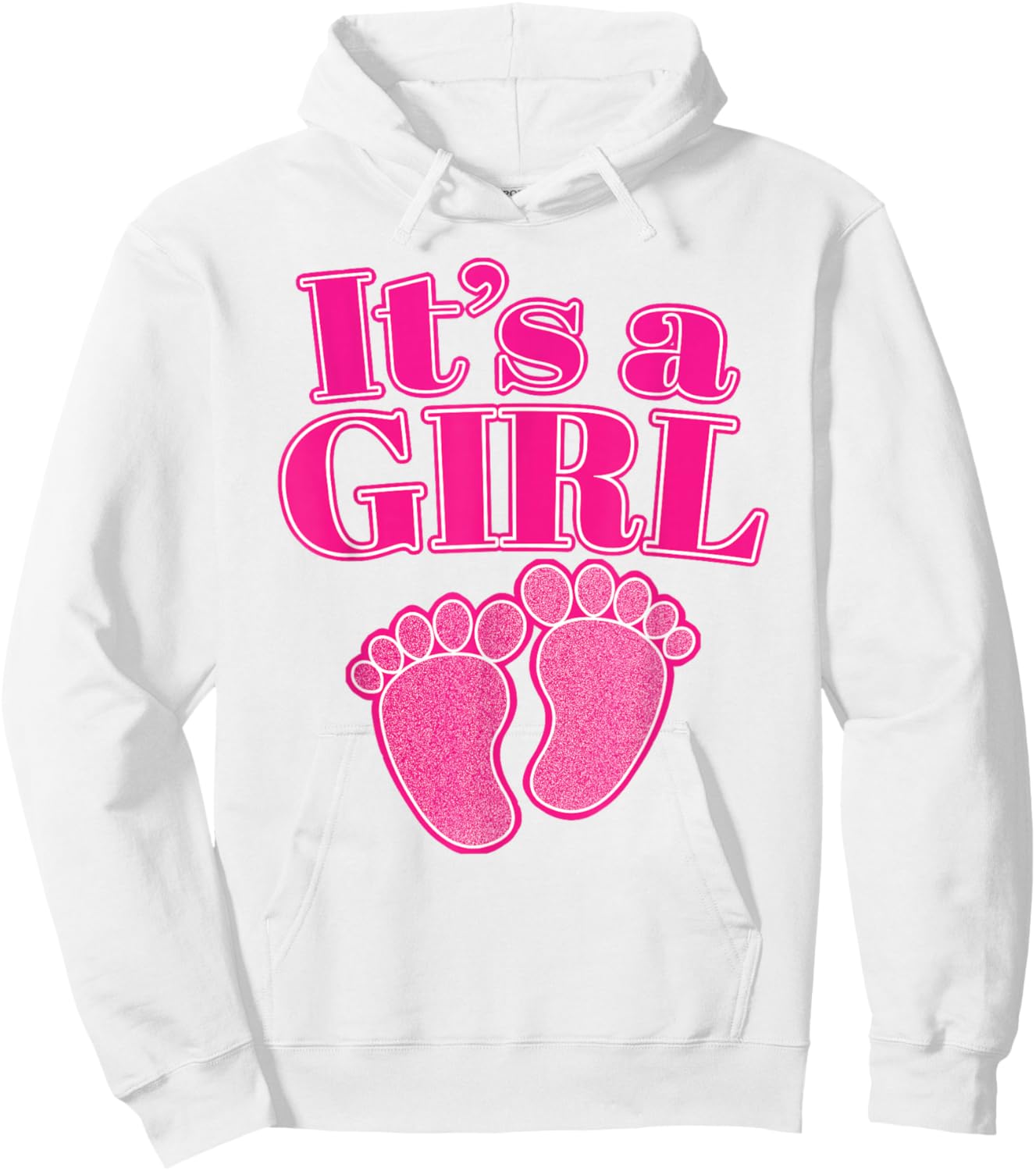 It's a GIRL Gender Reveal Party Pink Pregnancy Announcement Hoodie - Hoodie | White