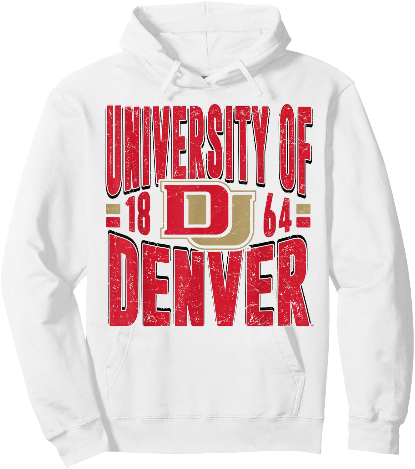 Denver Pioneers Vintage 90's Retro White Officially Licensed Hoodie - Hoodie | White