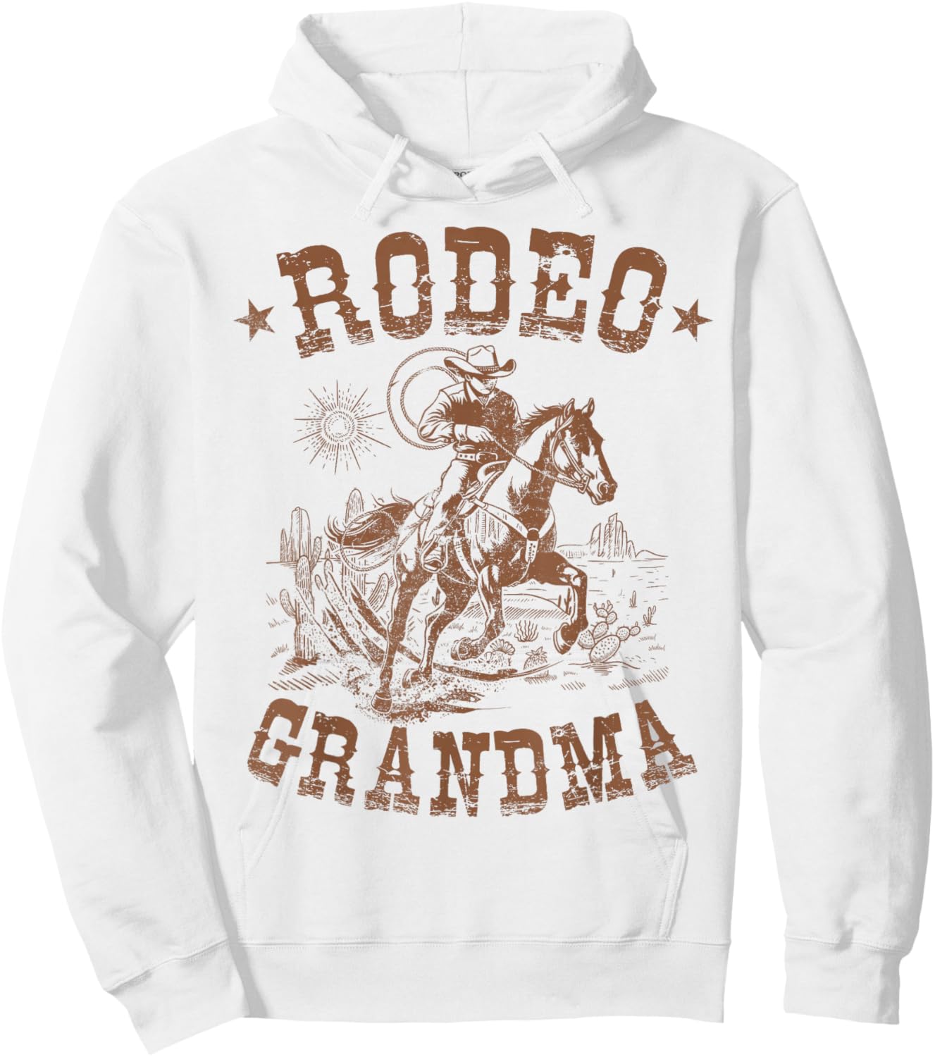 Rodeo Grandma Western Cowboy Family Matching Mother's Day Hoodie - Hoodie | White