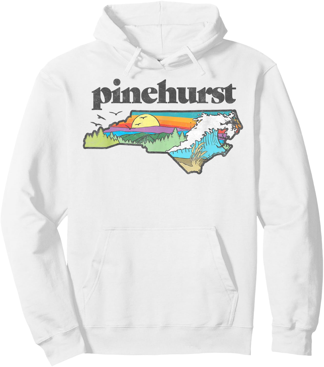 Pinehurst North Carolina Outdoors Retro Nature Hoodie - Hoodie | White