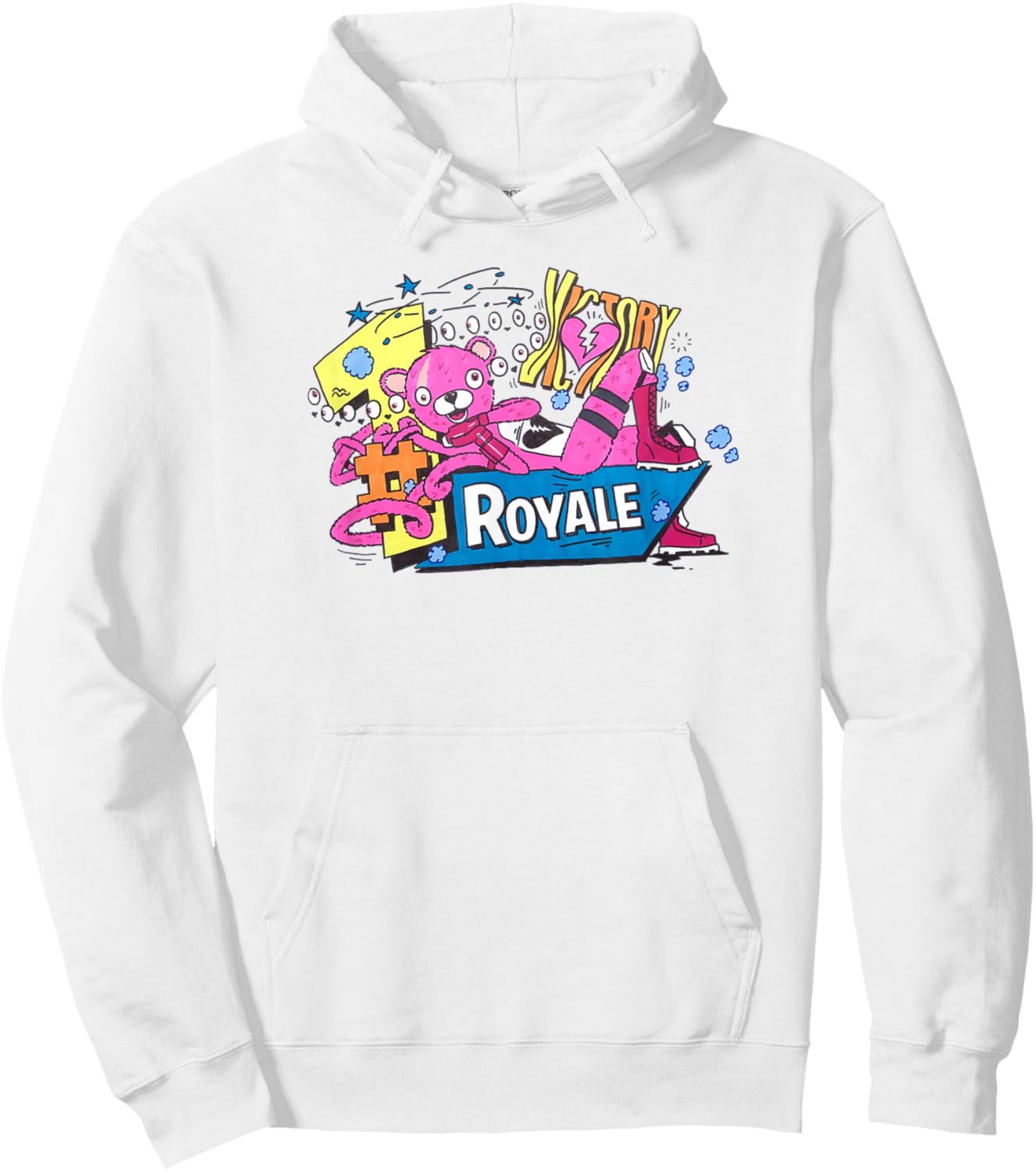 Fortnite CTL Victory Royale Color Pop Retro Logo Hoodie - Hoodie | White