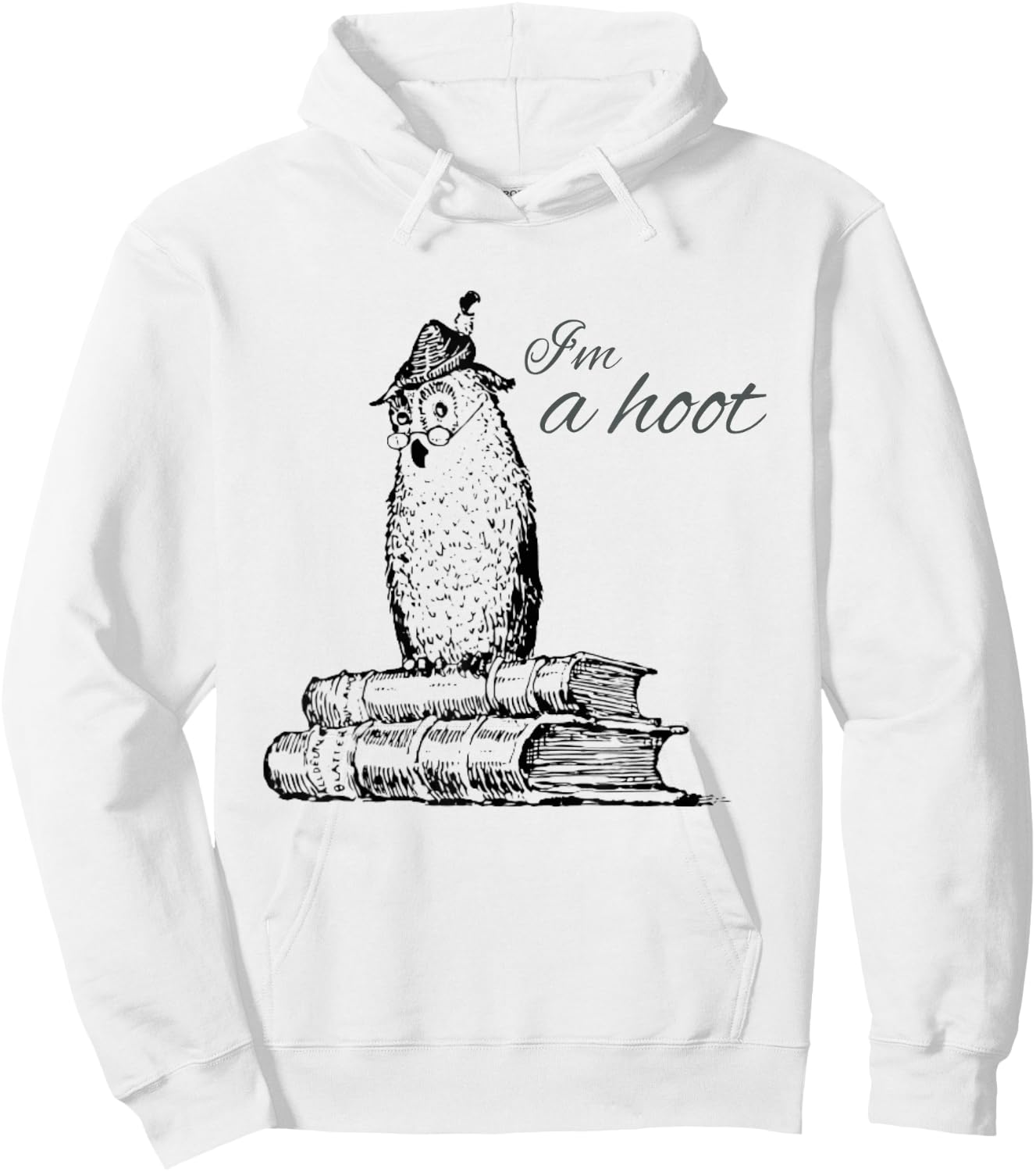 Funny Owl Shirts -Adults & Kids Grey Owl Print Hoodie - Hoodie | White