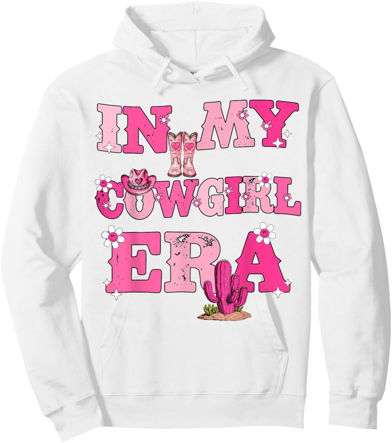 In My Cowgirl Era Retro Groovy Western Rodeo Cowgirl Cute Hoodie - Hoodie | White