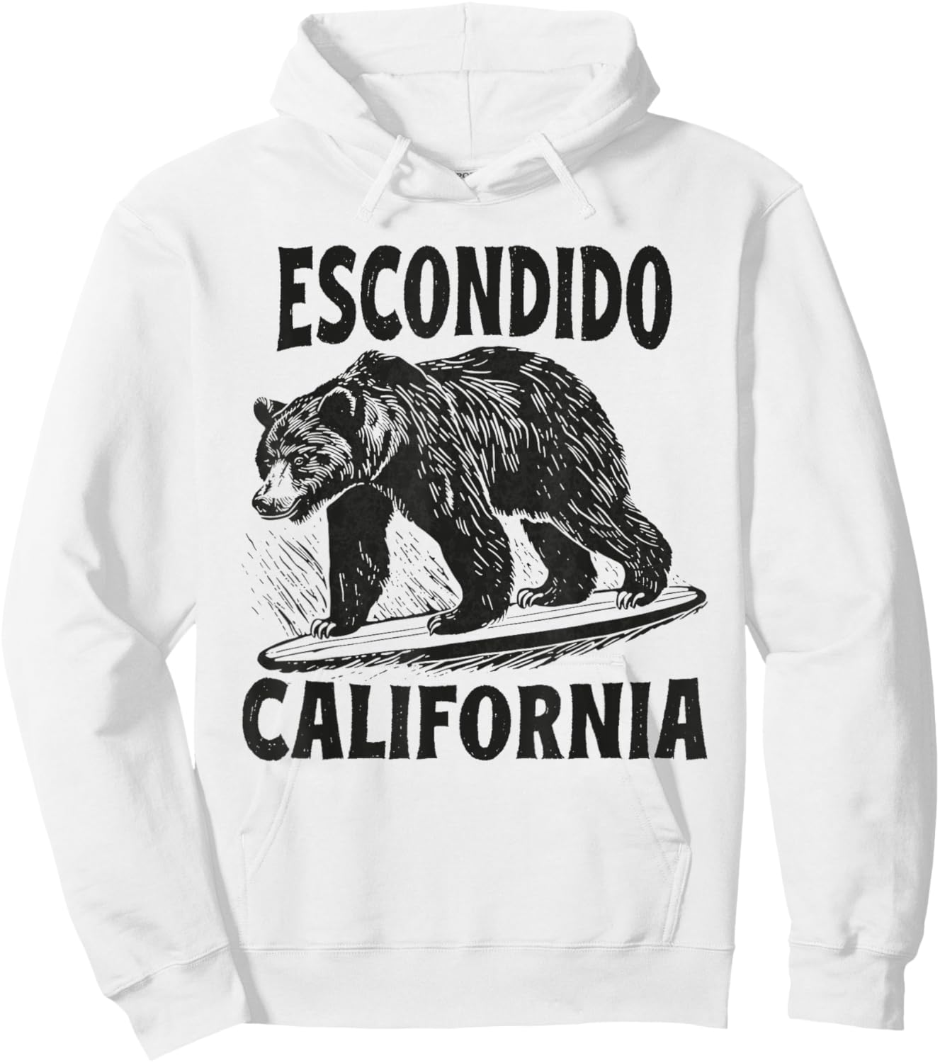 Escondido California CA Retro Surfer Beach Surf Vintage Hoodie - Hoodie | White