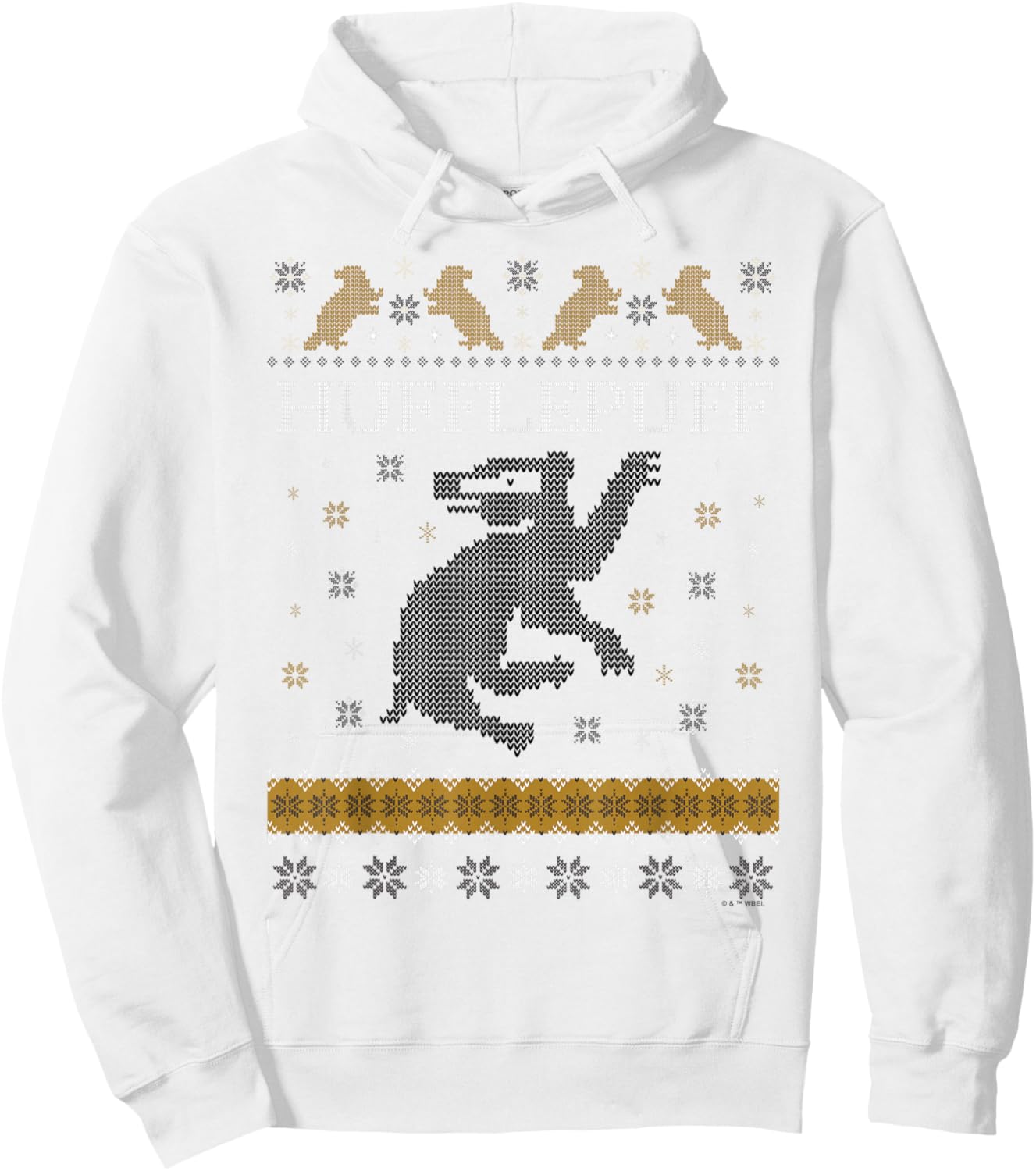 Harry Potter Hufflepuff Ugly Christmas Hoodie - Hoodie | White