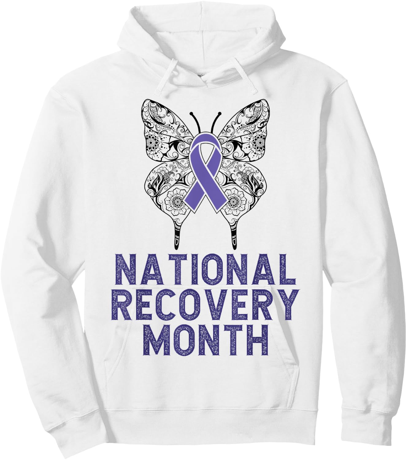 National Recovery month Warrior Addiction Recovery Awareness Hoodie - Hoodie | White