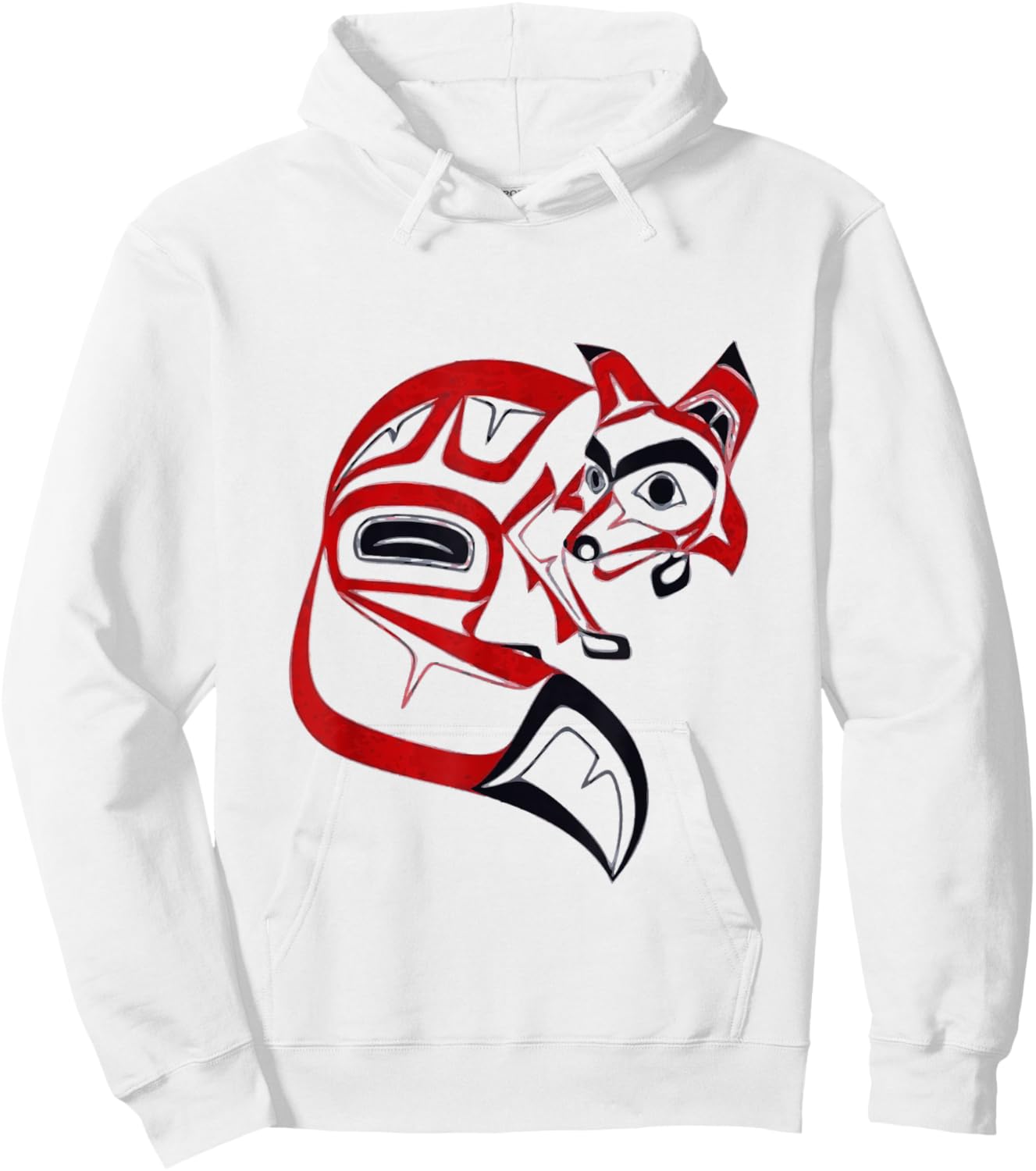 Pacific Northwest tribe art Tribal Fox Totem Foxes Art Hoodie - Hoodie | White