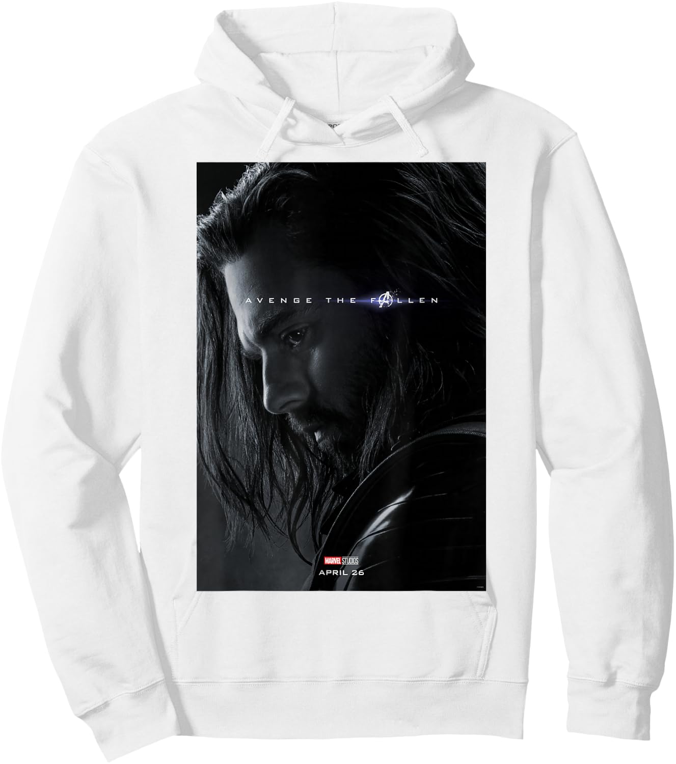 Marvel Avengers Endgame Bucky Barnes Avenge The Fallen Hoodie - Hoodie | White
