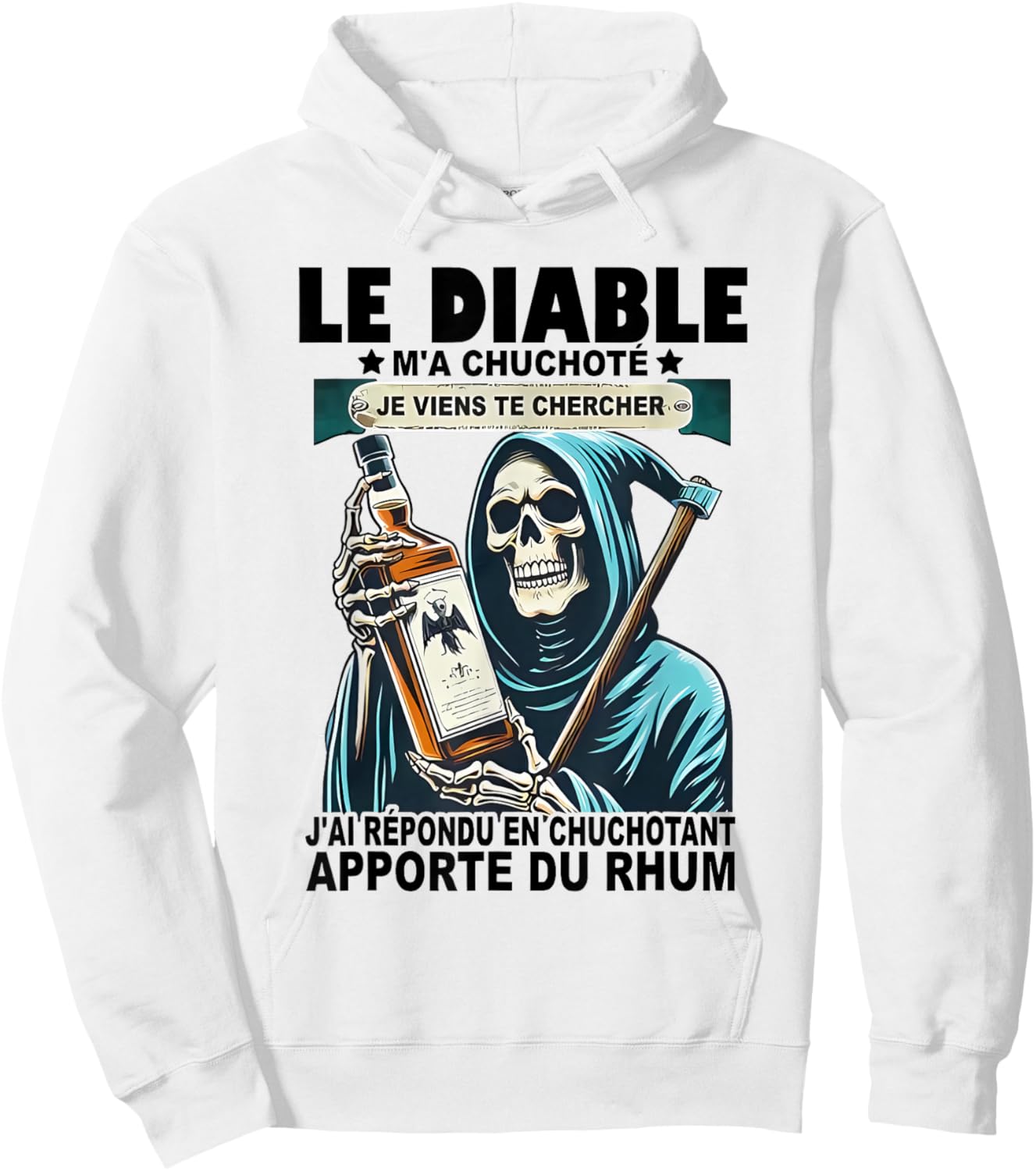 le diable a whisper je viens vous vous vous répondu , grey, S Hoodie - Hoodie | White