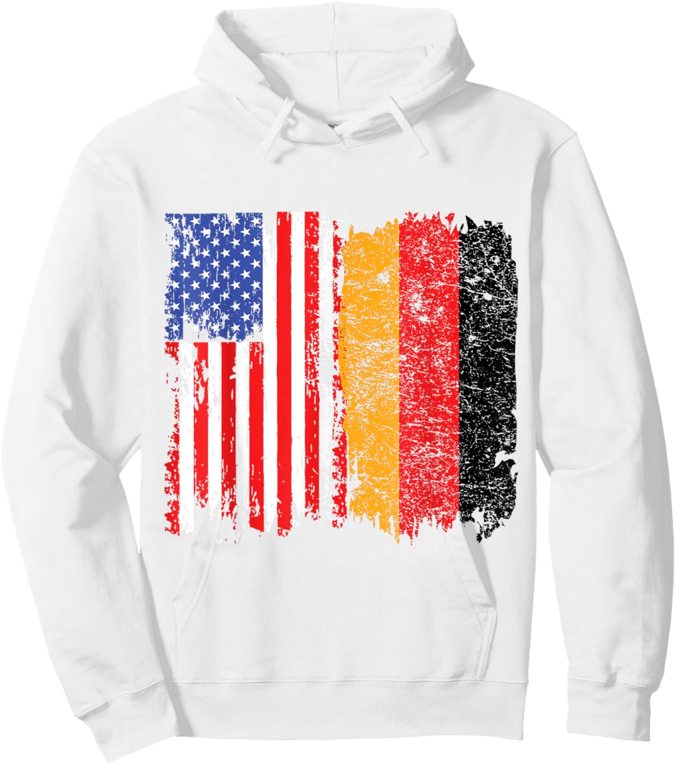 Distressed Heritage US American German Flag Hoodie - Hoodie | White
