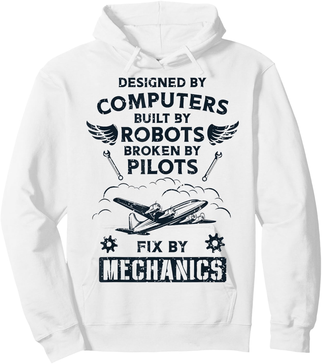 Airplane Pilot Aircraft Mechanic Funny Aviation Gifts Men Hoodie - Hoodie | White