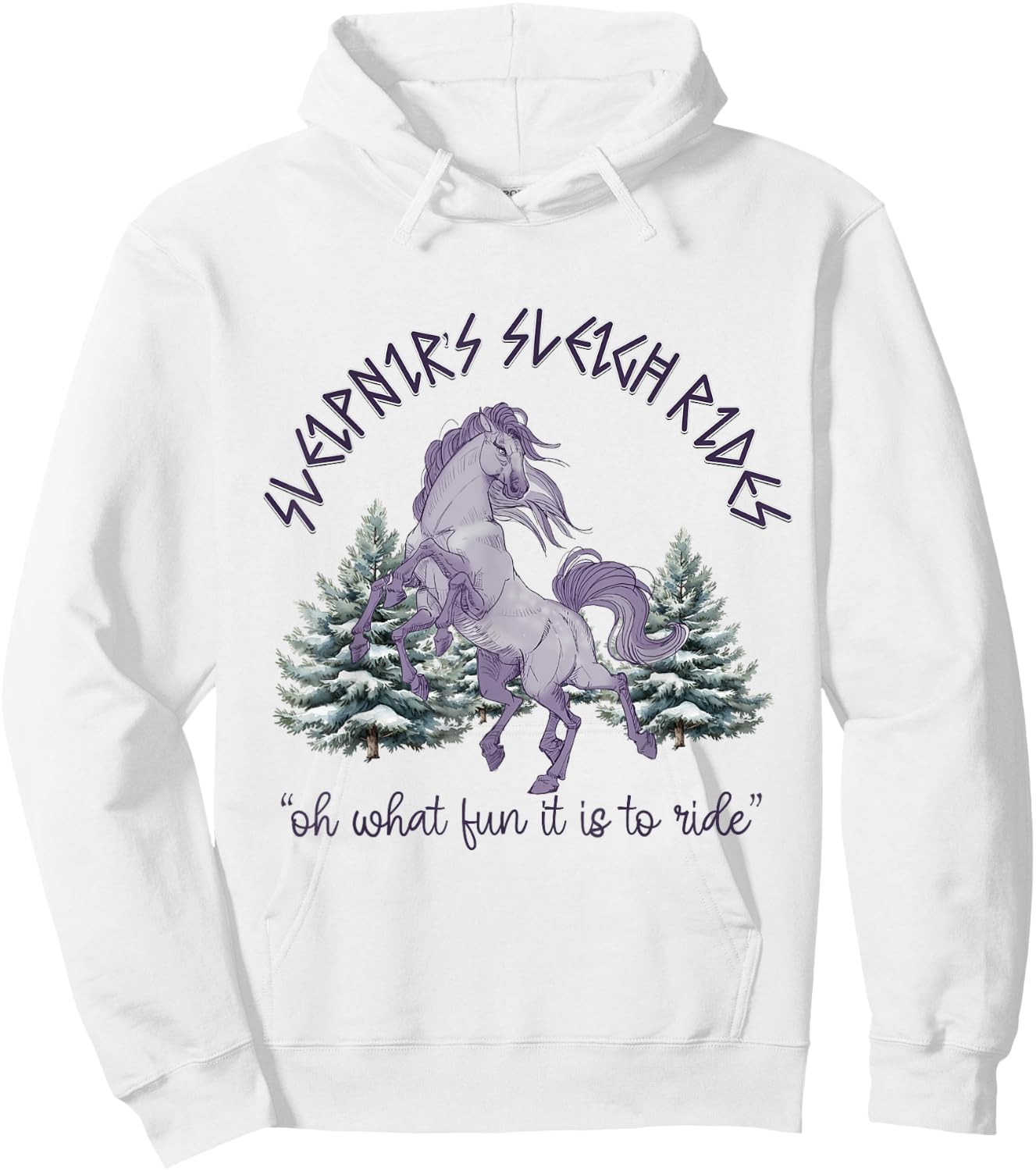 Odin Sleipnir Horse norse nordic Viking Christmas Yule Hoodie - Hoodie | White