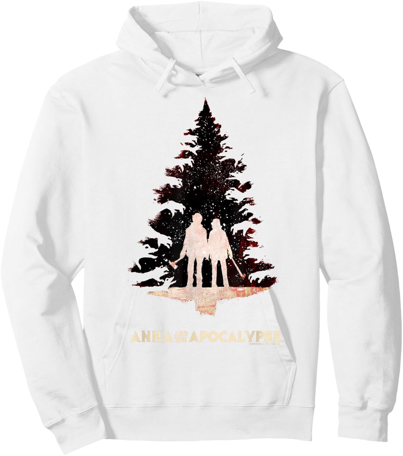 Anna and the Apocalypse Zombie Tree Silhouette Christmas Hoodie - Hoodie | White