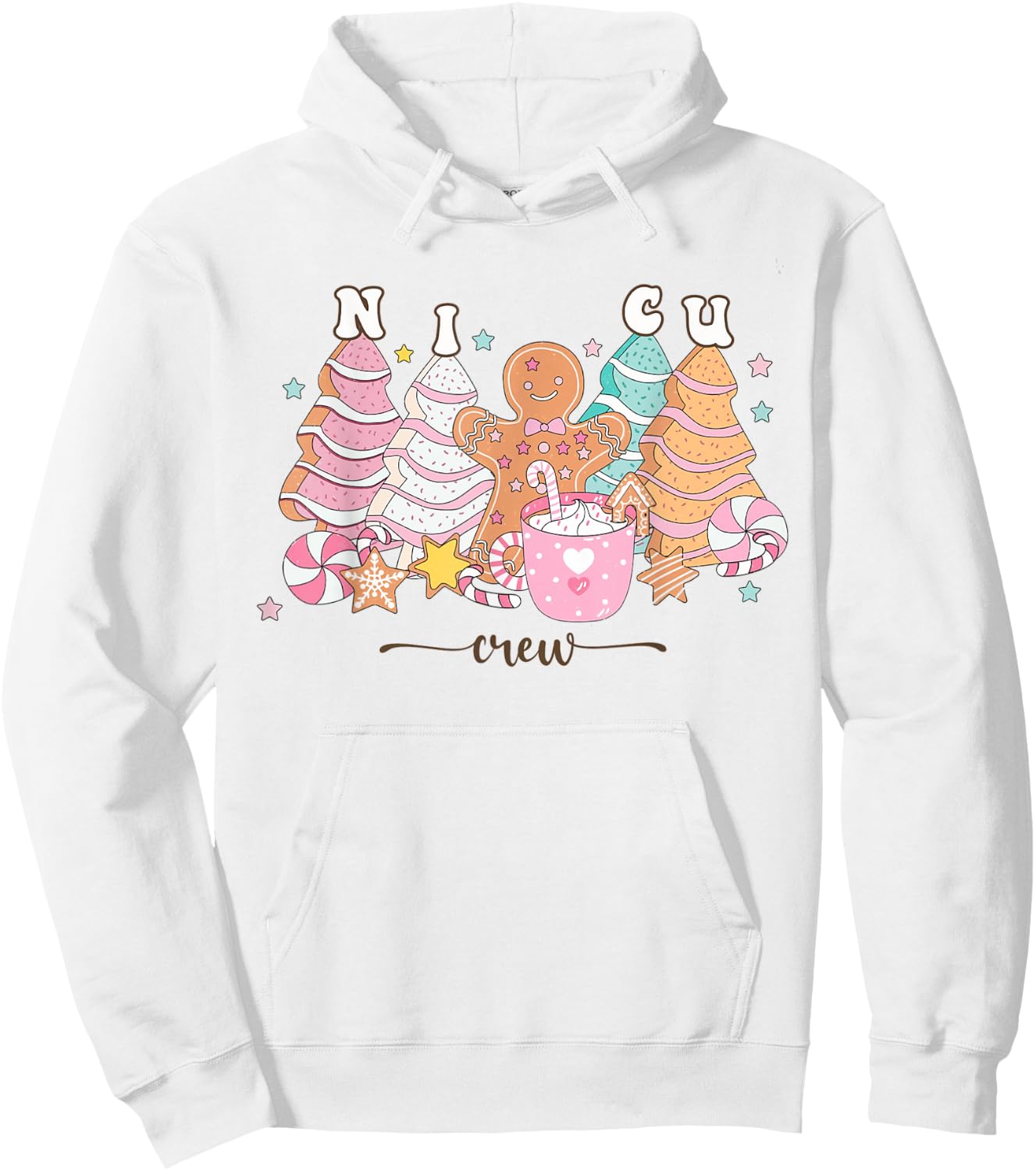 NICU Nurse Xmas Gingerbread Neonatal Intensive Care Unit Hoodie - Hoodie | White