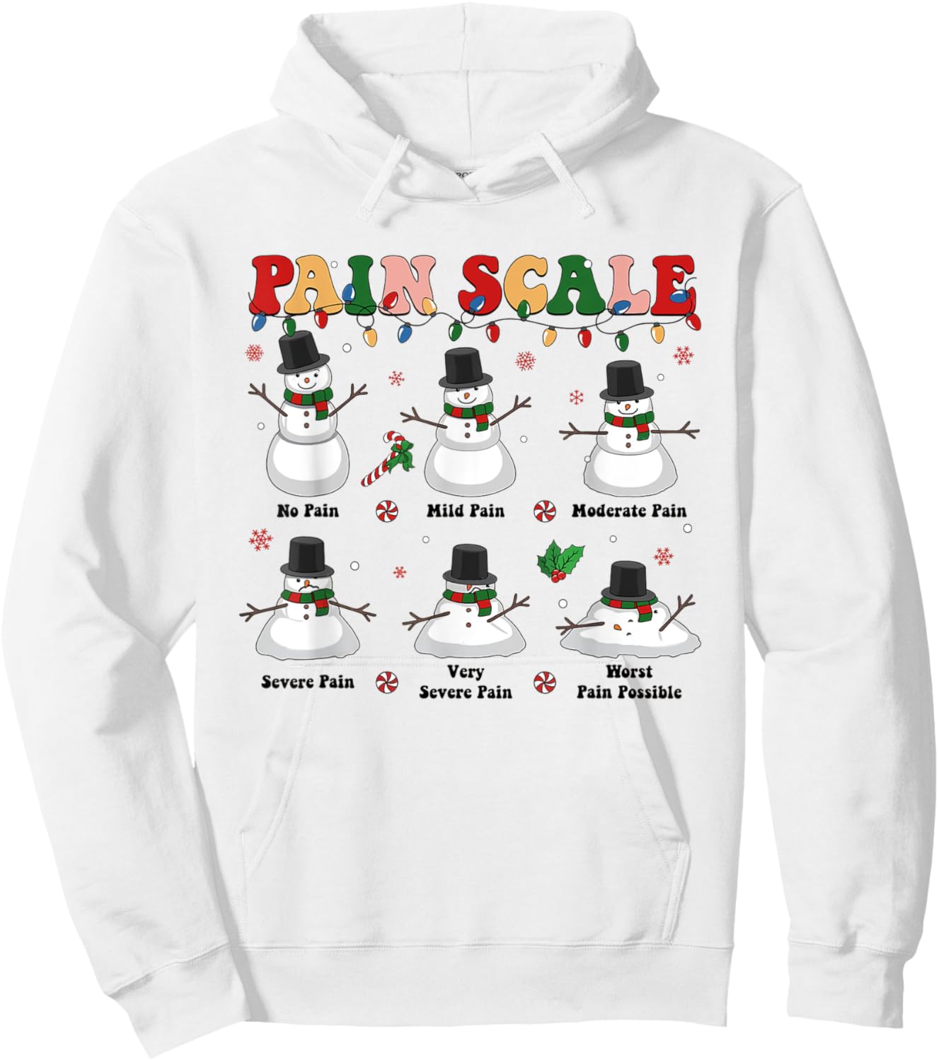 Pain Scale Christmas Nurse Triage and Pain Assessment Hoodie - Hoodie | White
