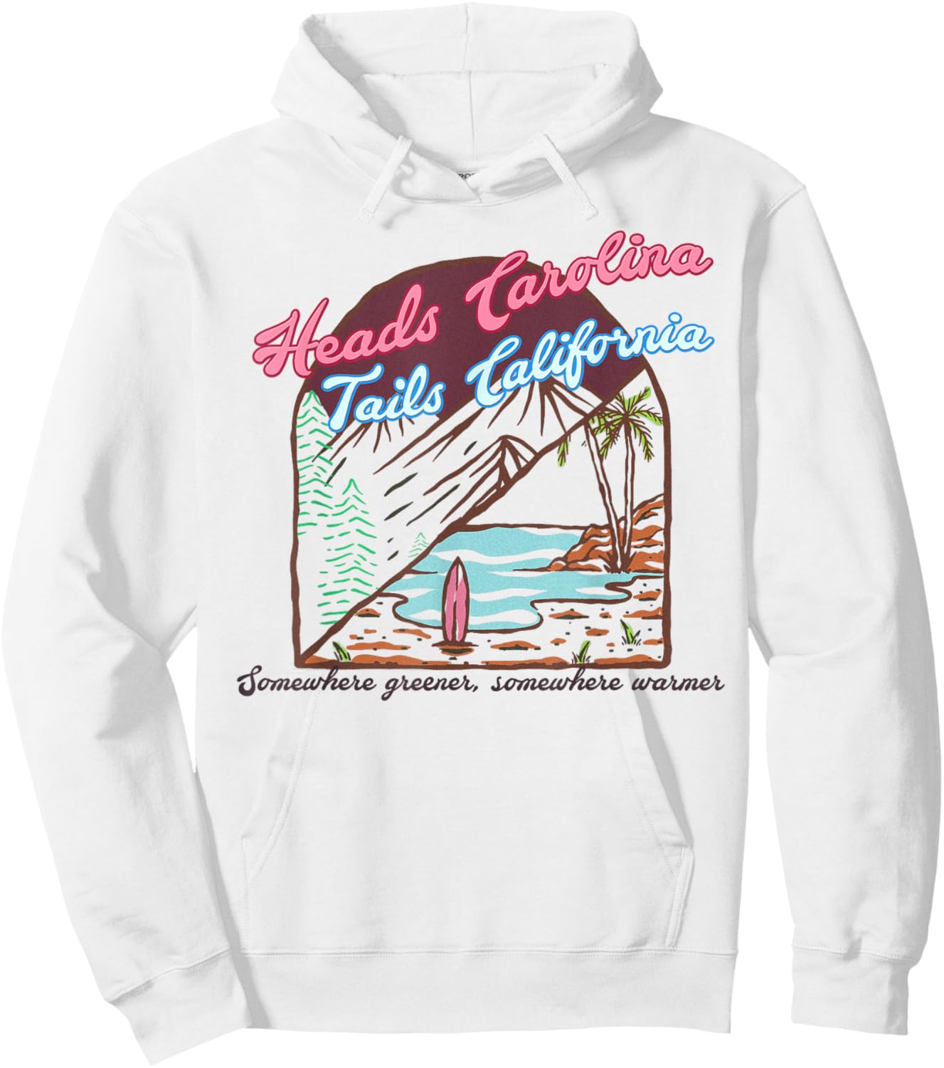 Heads Carolina Tails California Country Cowgirl Cowboy Hoodie - Hoodie | White