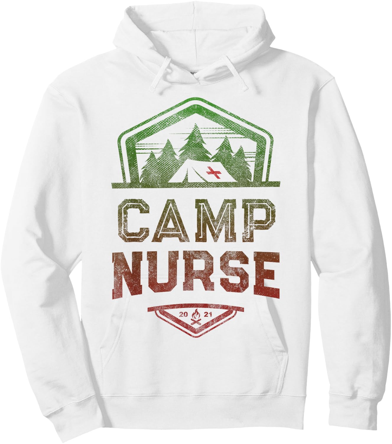 CAMP NURSE Medical Staff Summer Campground Team Vintage Hoodie - Hoodie | White