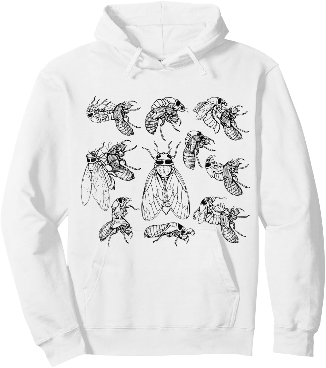 Cicadas Life Cycle Vintage Science Cicada Bug Illustration Hoodie - Hoodie | White