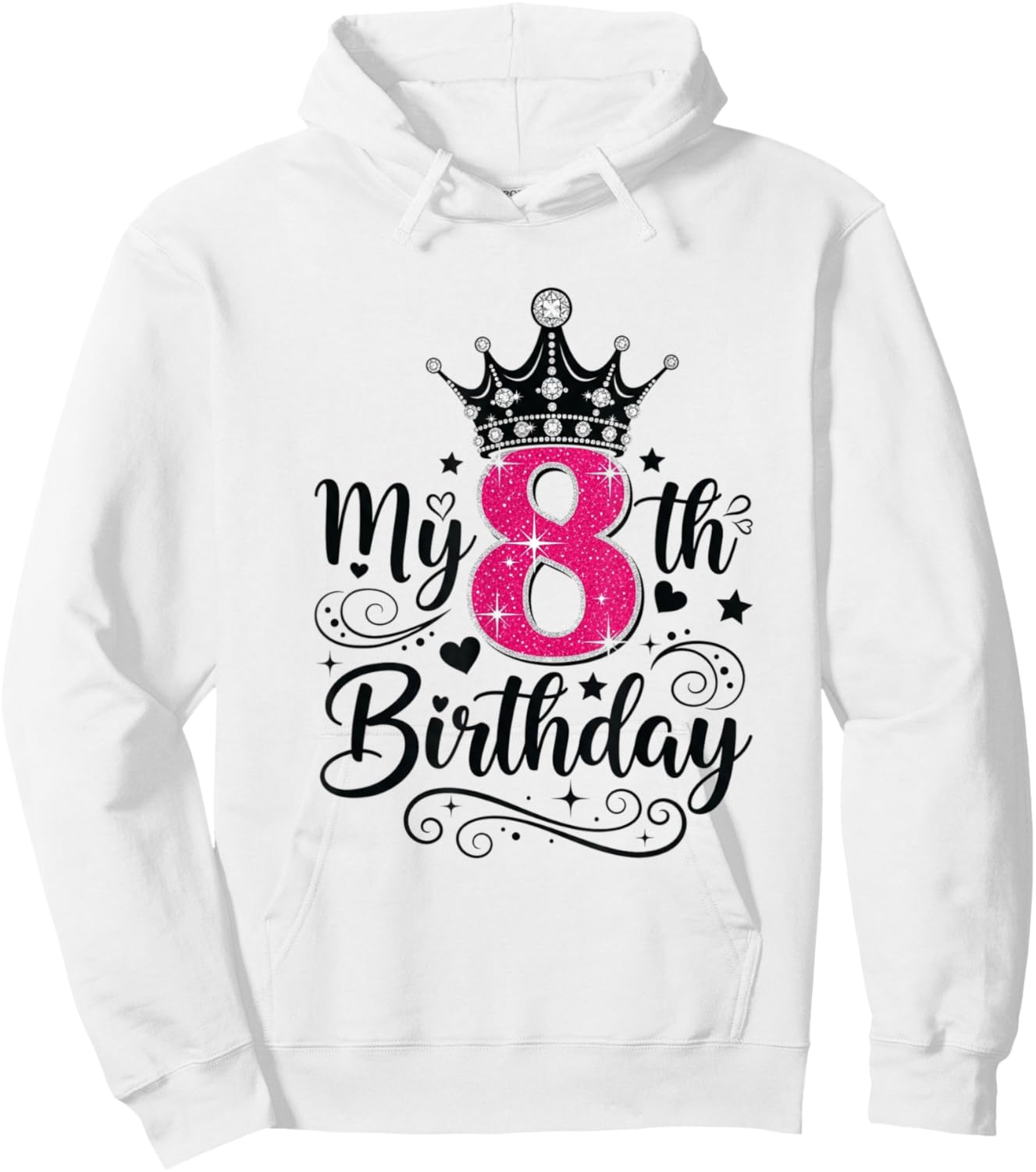 8 Year Old Girl Birthday Hoodie - Hoodie | White