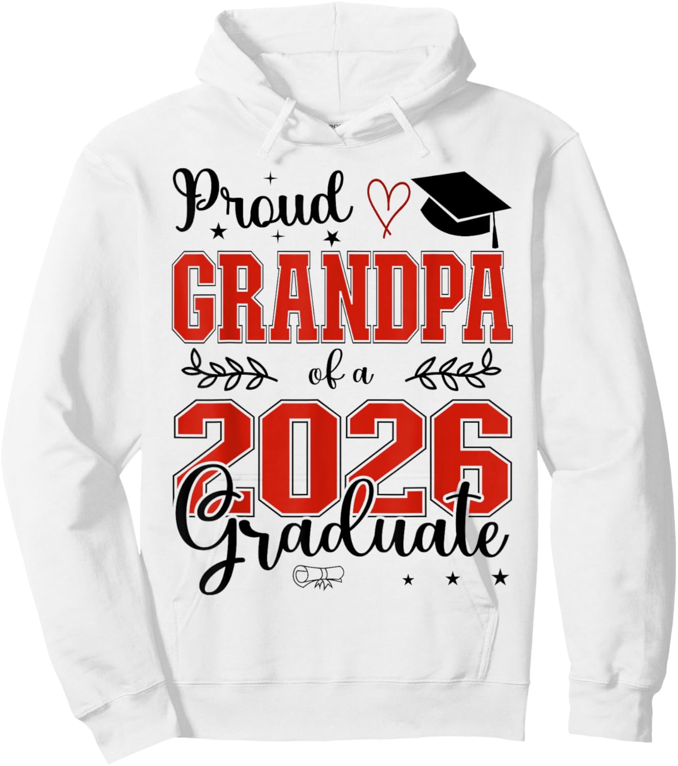 Proud Grandpa of a Class of 2026 Graduate for Graduation Hoodie - Hoodie | White