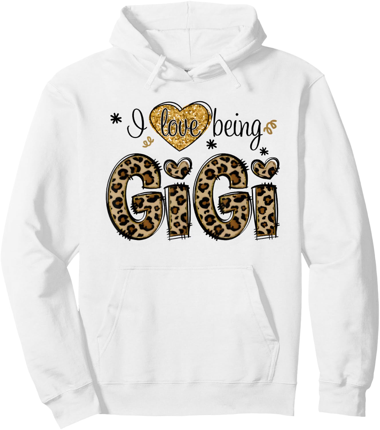 I Love Being Gigi Leopard Hoodie - Hoodie | White
