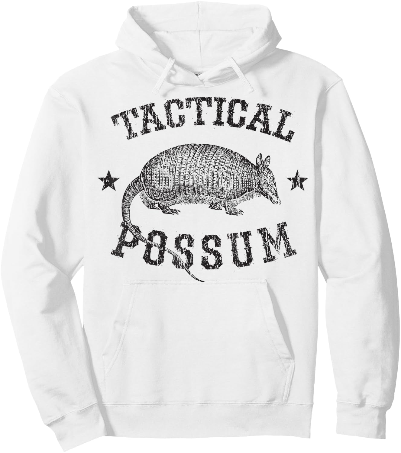Tactical Possum Armadillo Animal Pun Texas Funny Hoodie - Hoodie | White
