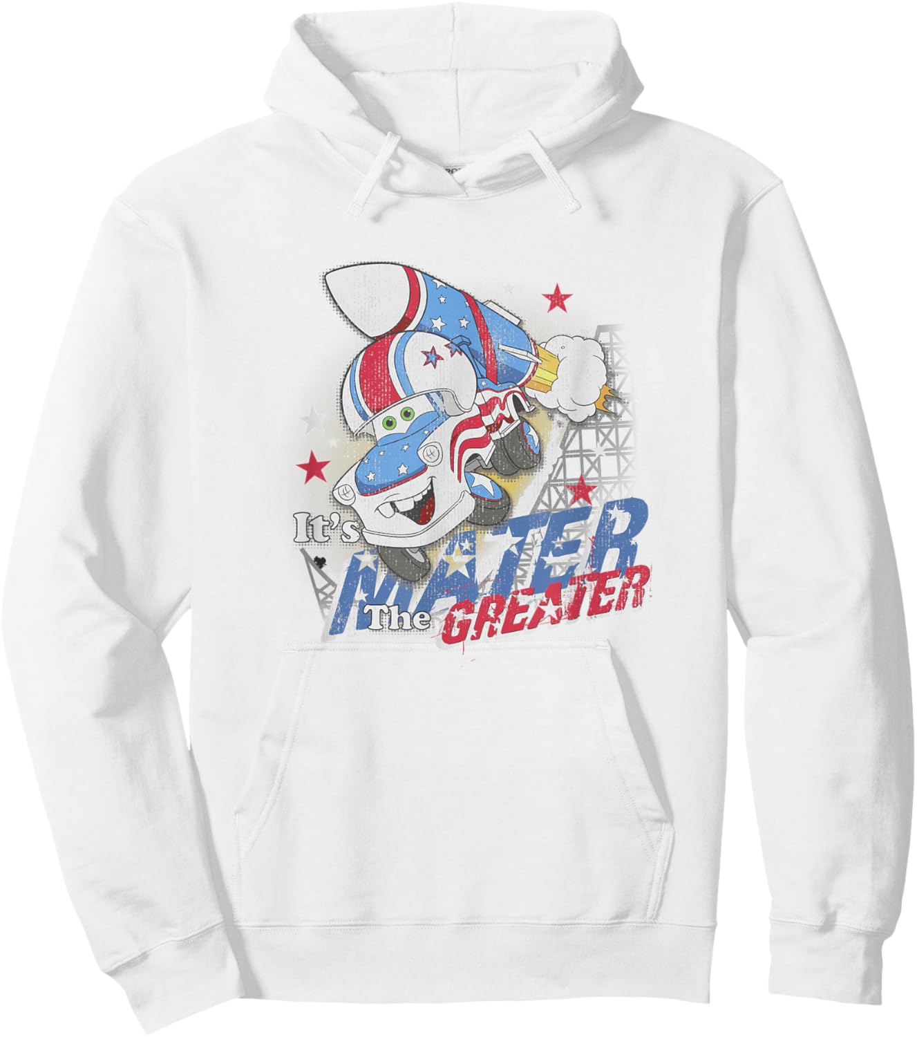 Disney Pixar Cars It's Mater The Greater Stuntman Vintage Hoodie - Hoodie | White