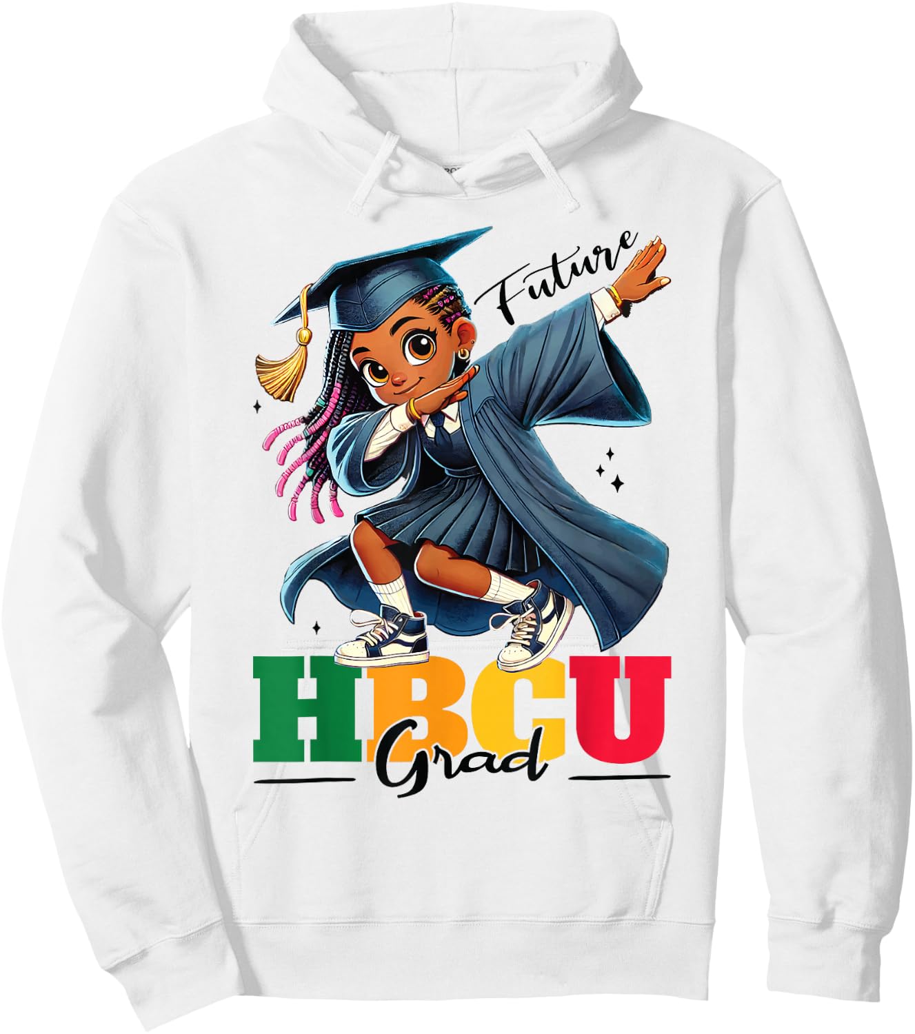 Future HBCU Grad kids Black Girl Afro Black History Month Hoodie - Hoodie | White