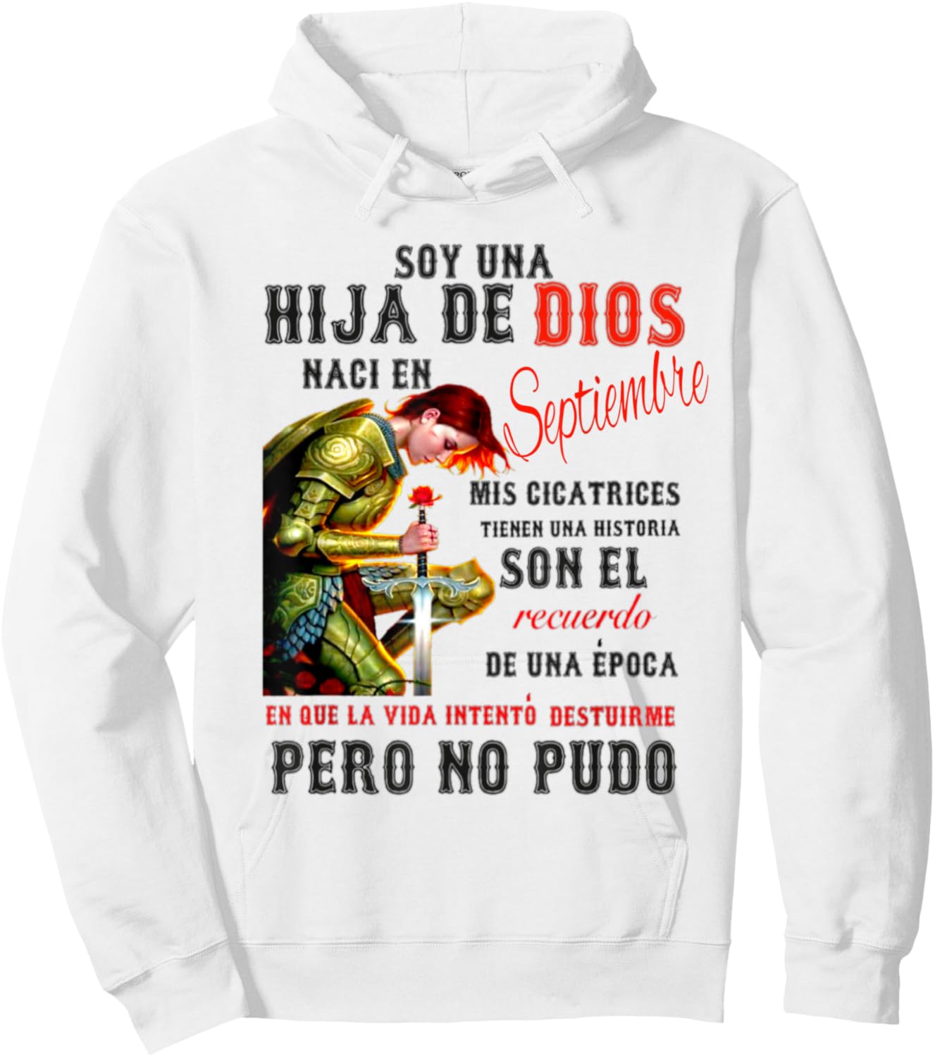 Hija De Dios Septiembre Hoodie - Hoodie | White