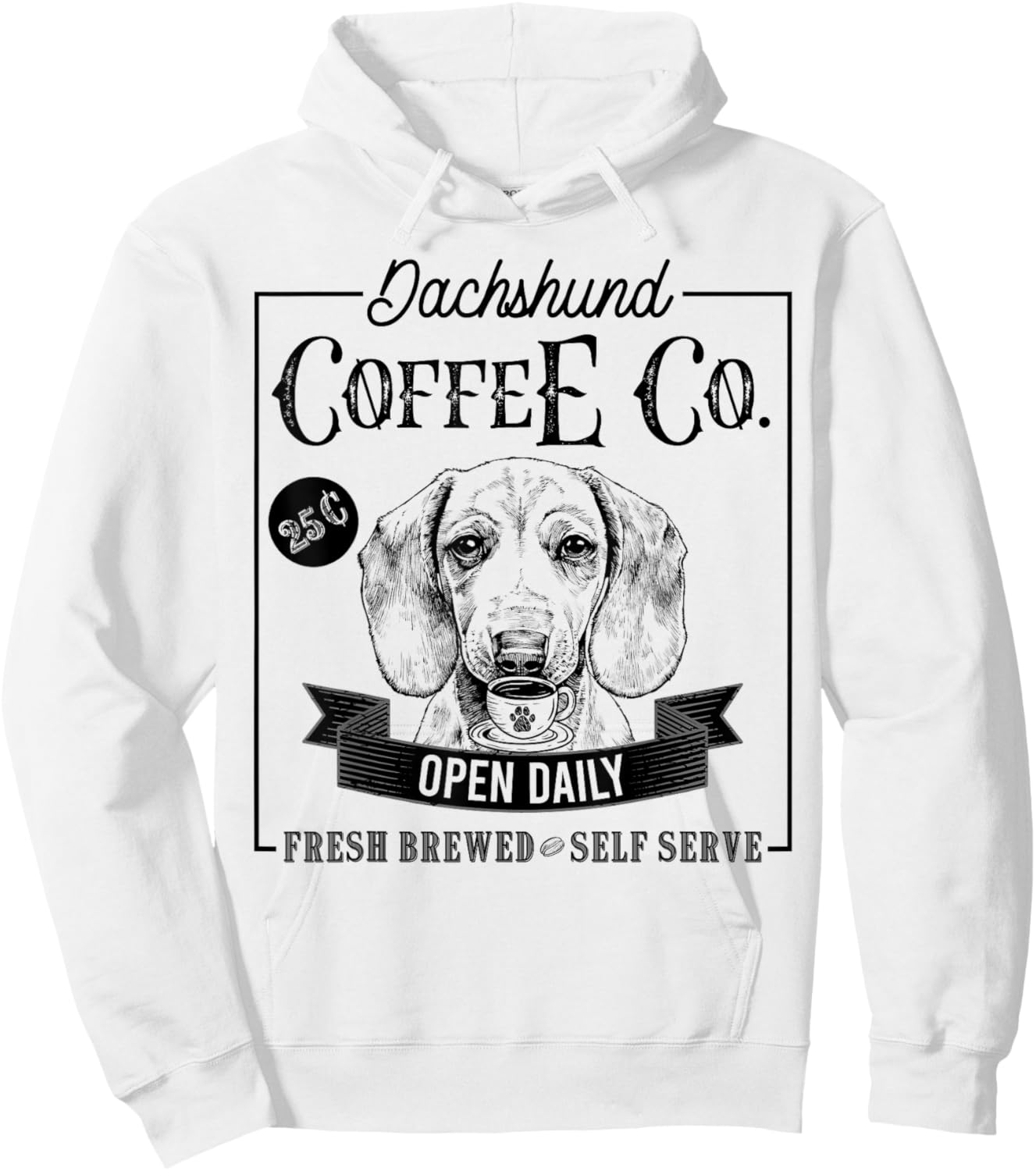 Retro Dachshund Coffee Funny Wiener Dog Mom Coffee Lover Women Kids Hoodie - Hoodie | White