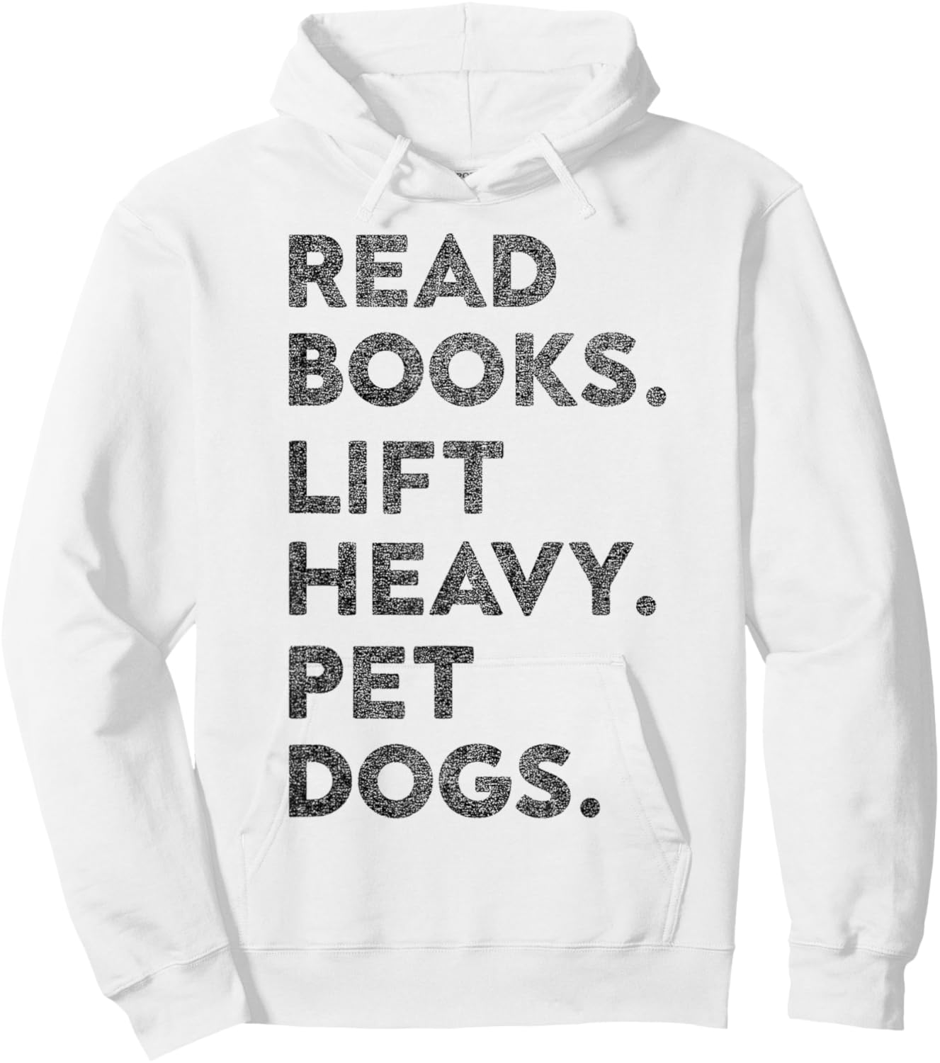 Funny Retro Gym Book Lover Read Books Lift Heavy Pet Dogs Hoodie - Hoodie | White