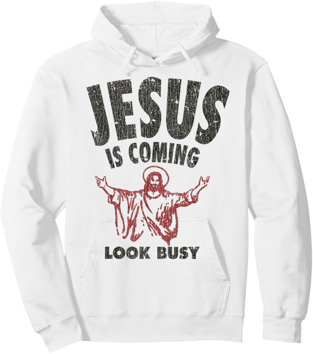 Vintage Jesus Is Coming, Look Busy 1992 Hoodie - Hoodie | White