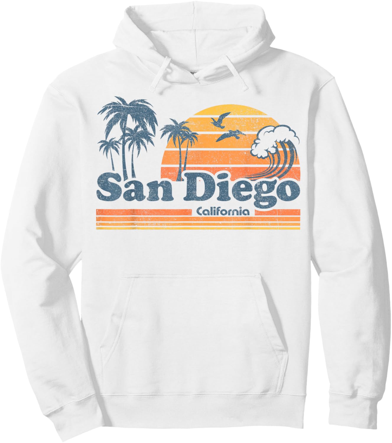 San Diego California Beach Vacation Cute Vintage Cali Retro Women Girls Kids Hoodie - Hoodie | White