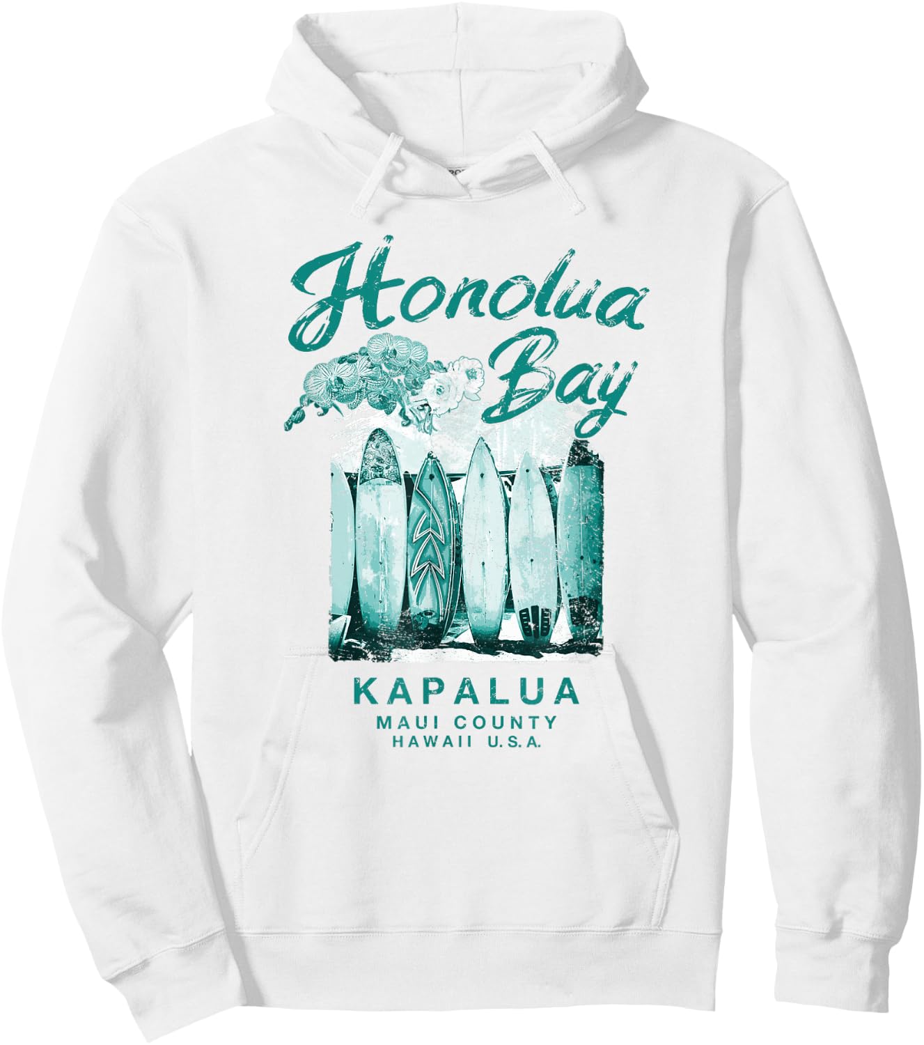 Hawaii Honolua Bay Maui Vintage Hawaiian Surfing Hoodie - Hoodie | White