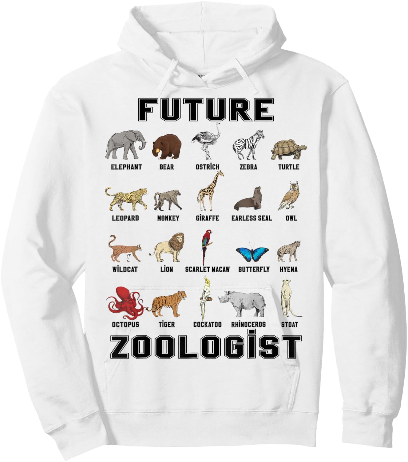 Kids Future Zoologist Funny Birthday T Shirt Hoodie - Hoodie | White