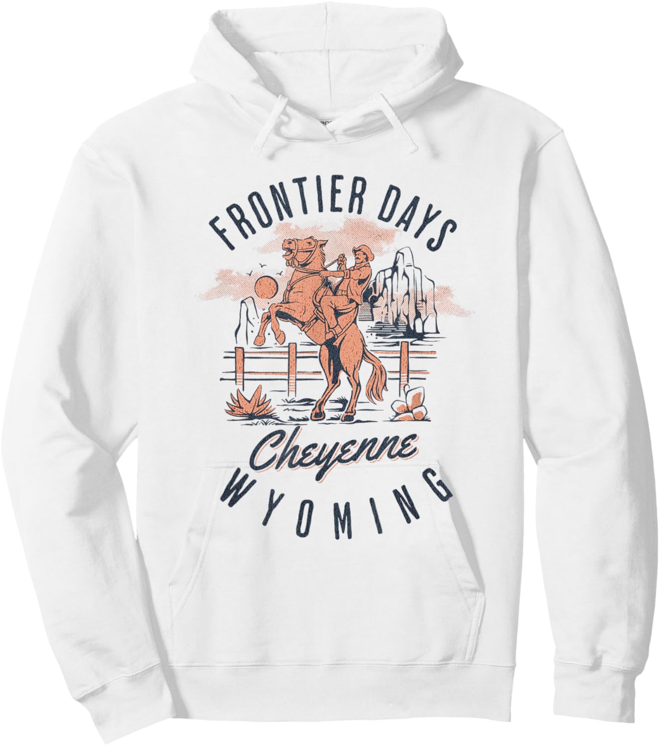 Cheyenne Wyoming Cowboys and Horse Frontier Days Hoodie - Hoodie | White